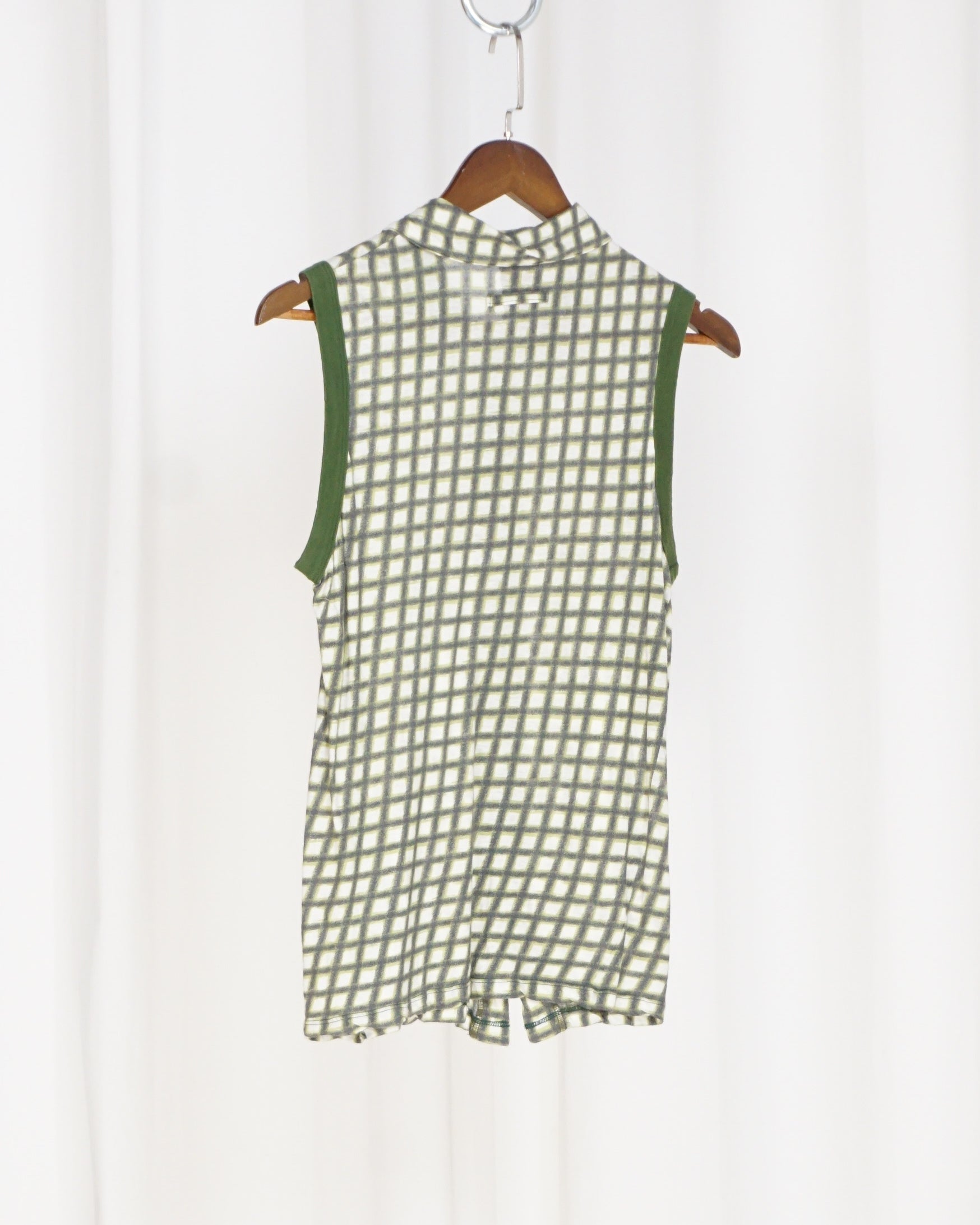 JEAN PAUL GAULTIER Classique Sleeveless Grid Shirt c.90s