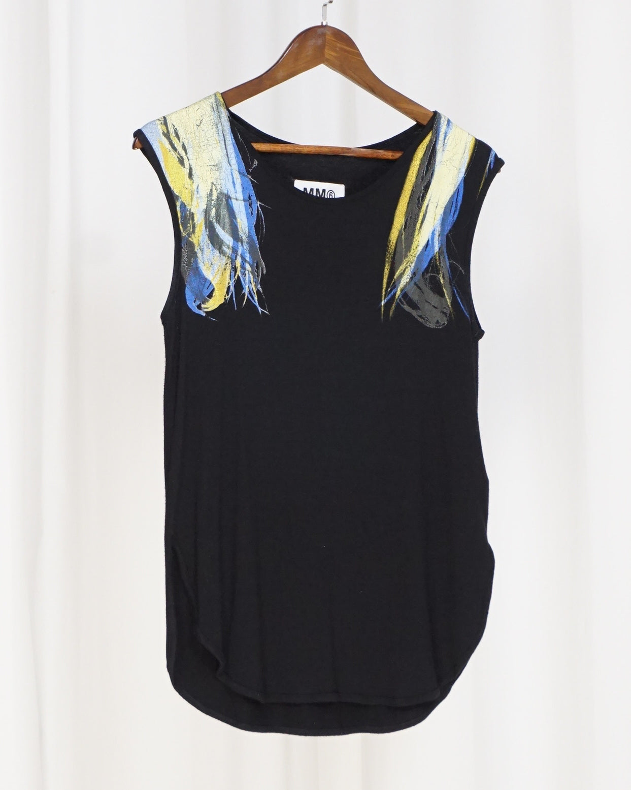 MM6 Maison Martin Margiela Printed Shoulder Tank Top c.2010
