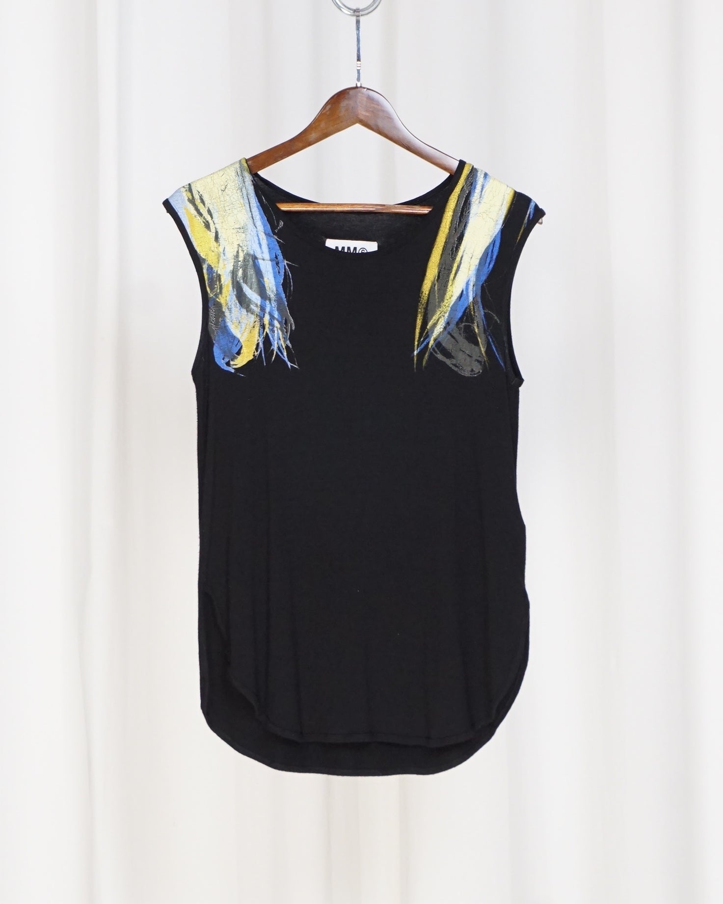MM6 Maison Martin Margiela Printed Shoulder Tank Top c.2010