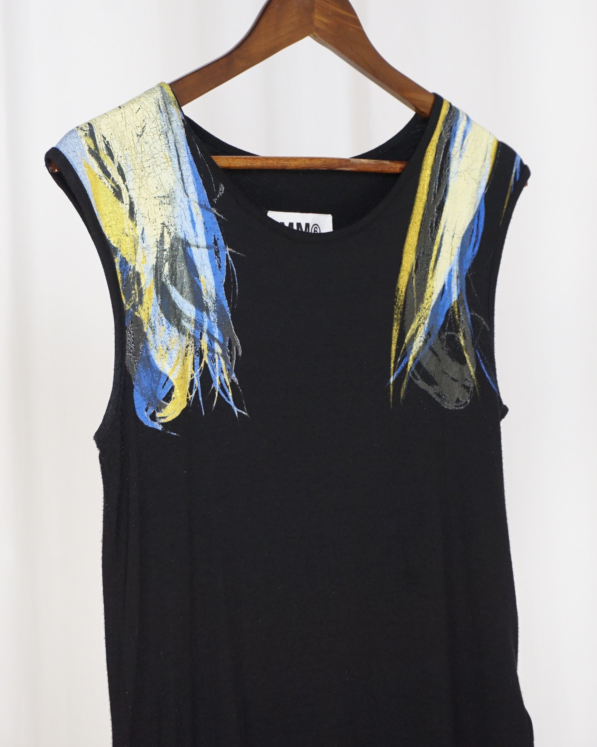 MM6 Maison Martin Margiela Printed Shoulder Tank Top c.2010