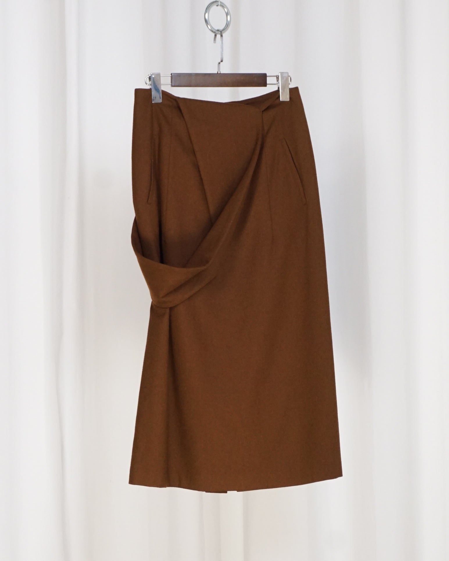 YOHJI YAMAMOTO Y's Wool Shoulder Wrap Skirt