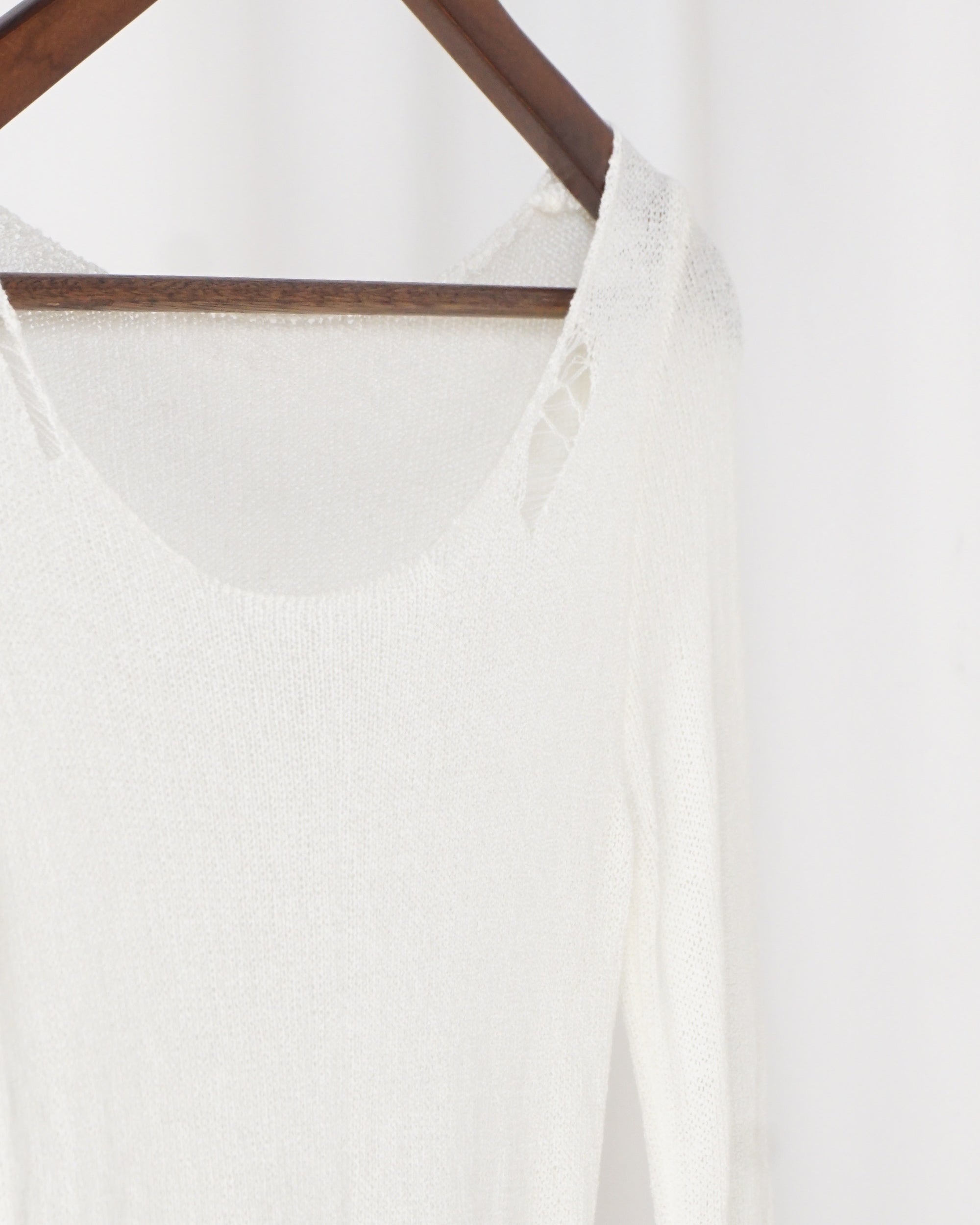 White Distresed Sheer Top/Dress