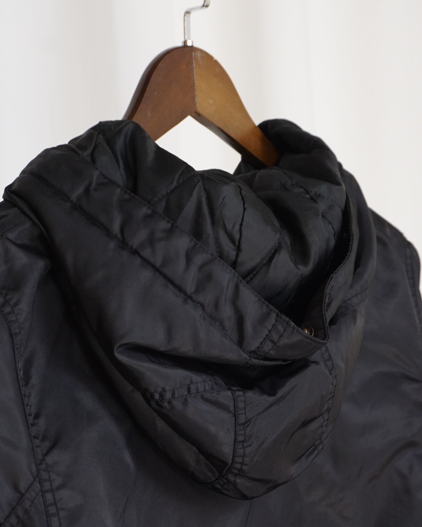 COLZA Black Hooded Bomber Jacket