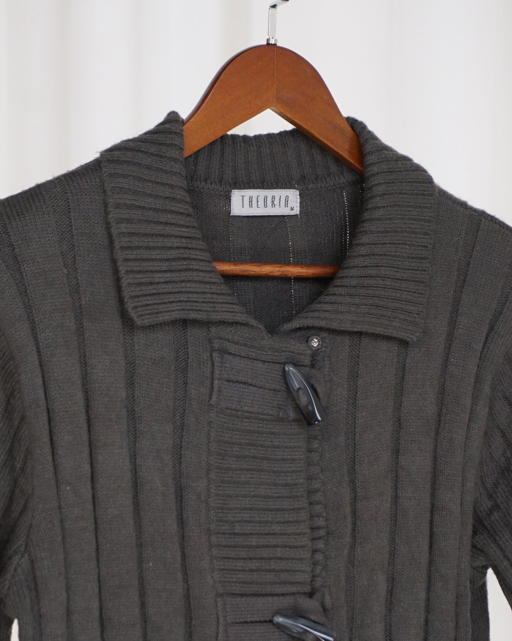THEORIA Ribbed Knit Grey Wool Jacket