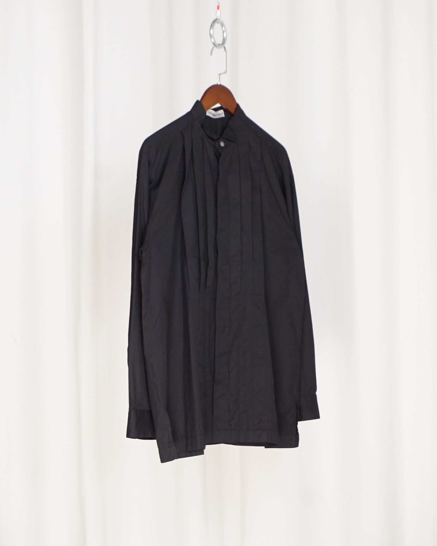 ISSEY MIYAKE Black Front Pleats Button Up 1997