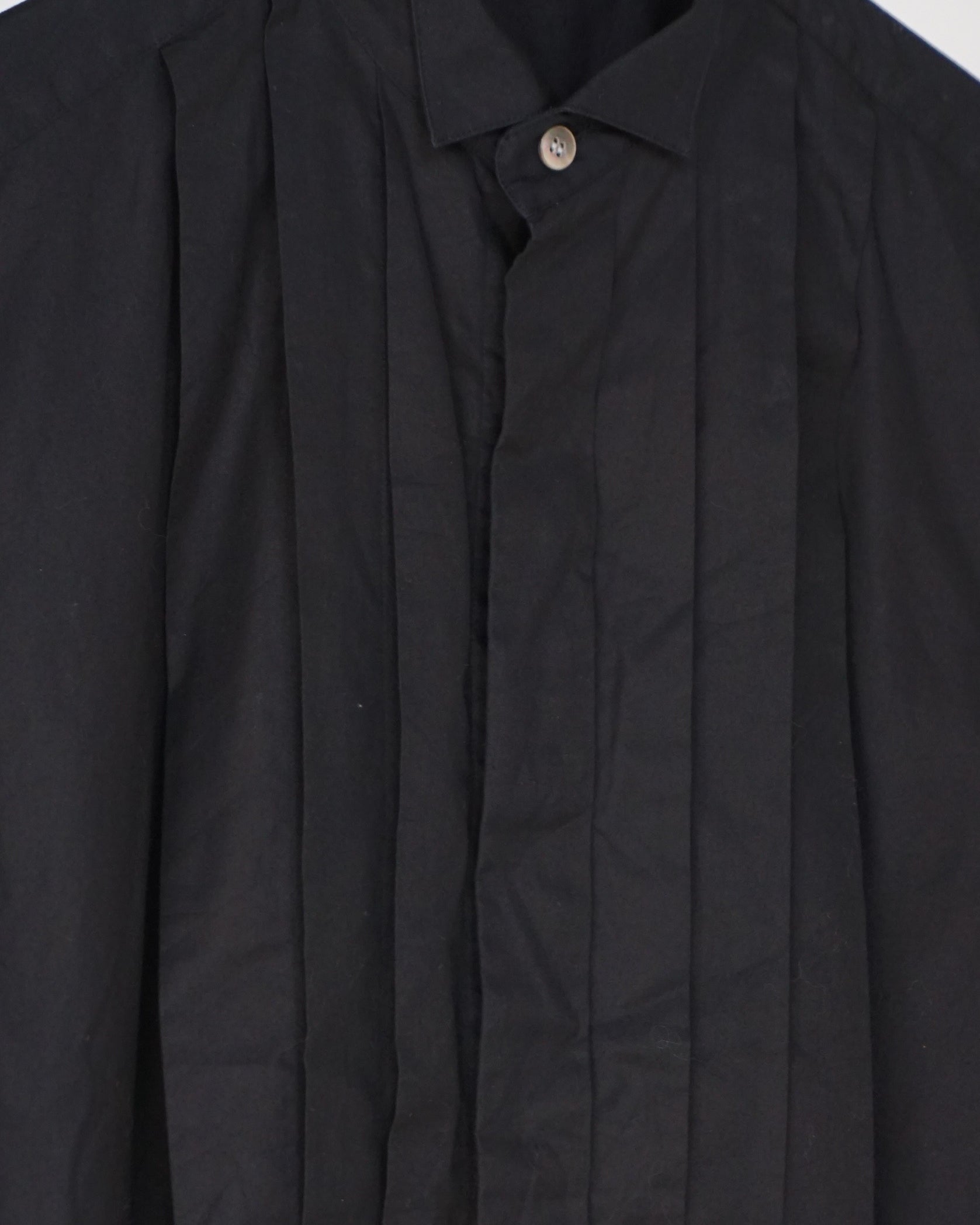ISSEY MIYAKE Black Front Pleats Button Up 1997