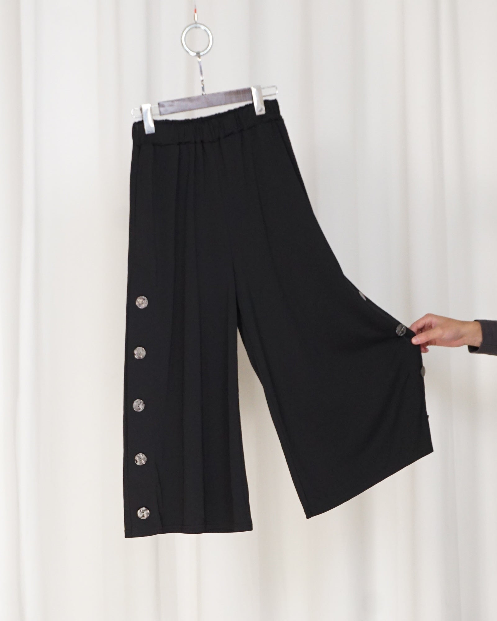Koibito Misaki Black Side Buttons Pants - alternate view