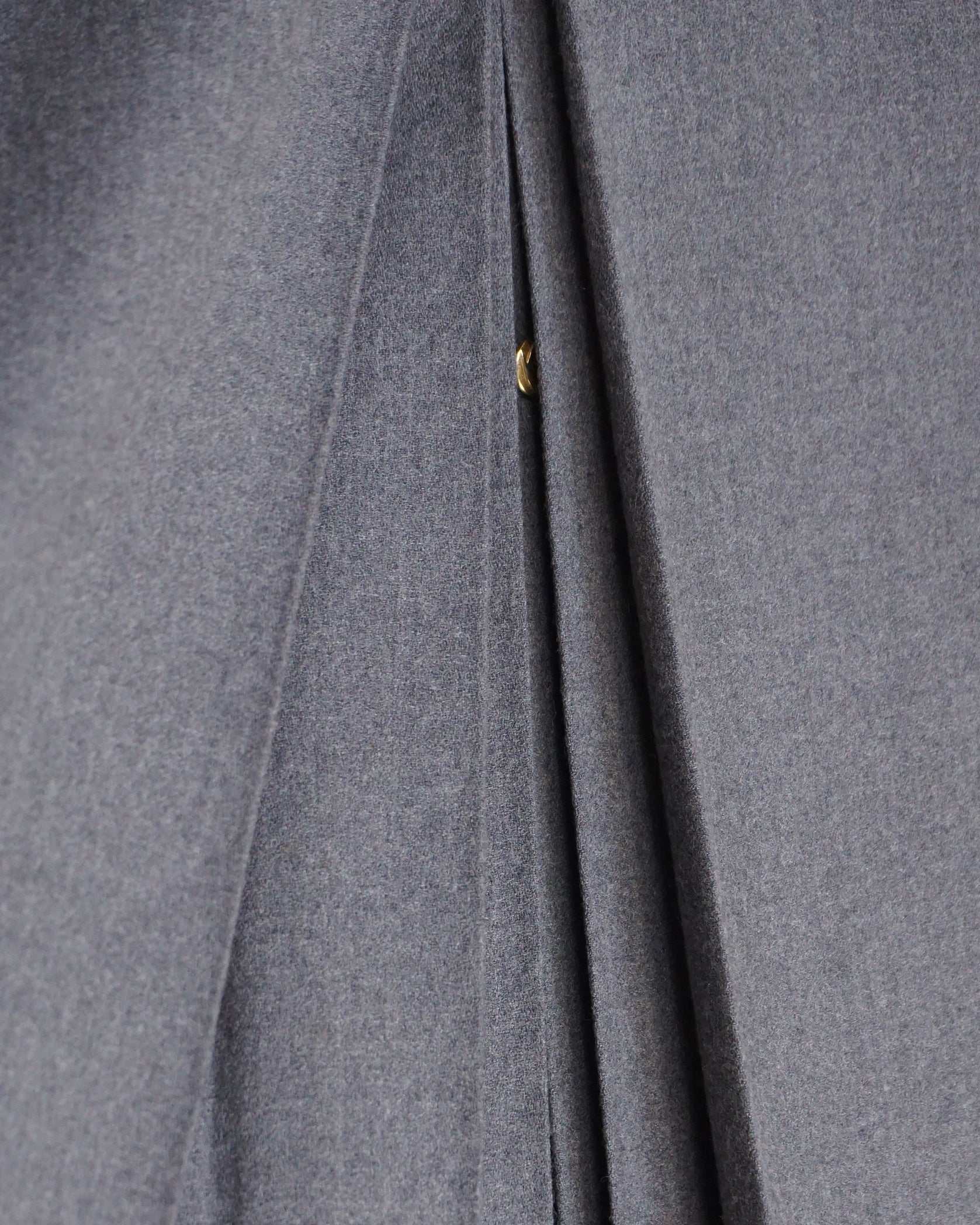 Light Grey Gold Button Midi Skirt