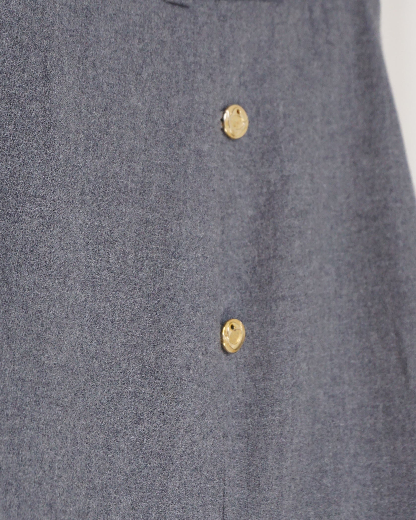Light Grey Gold Button Midi Skirt