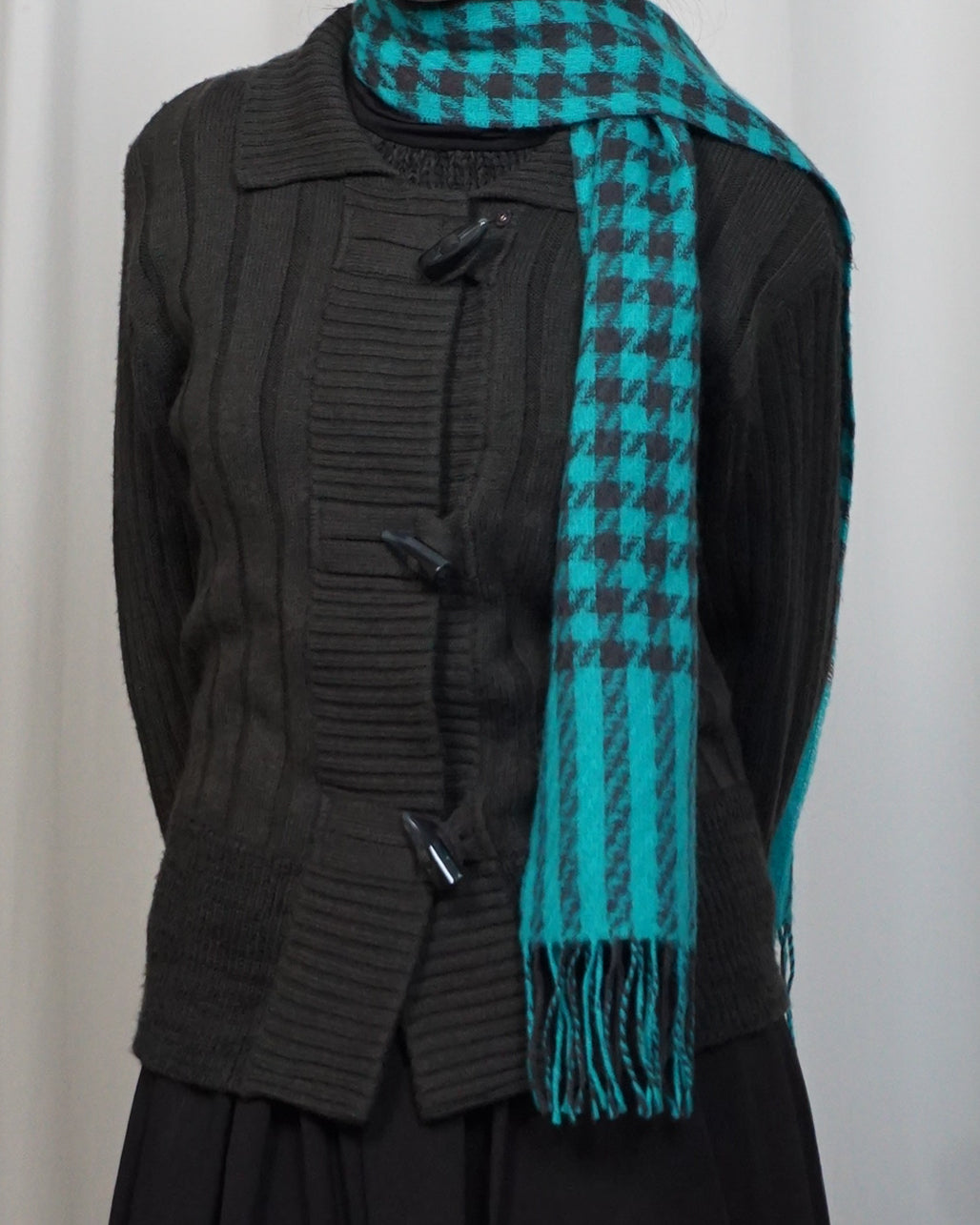 THEORIA Ribbed Knit Grey Wool Jacket