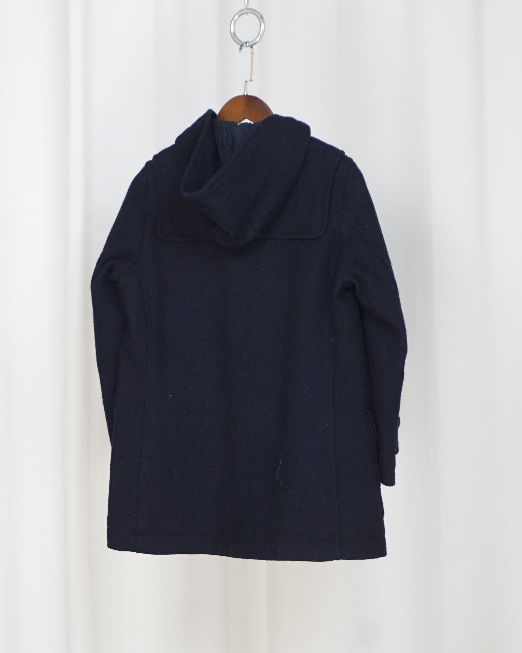 HARRIS TWEED 100% Wool Navy Duffle Coat