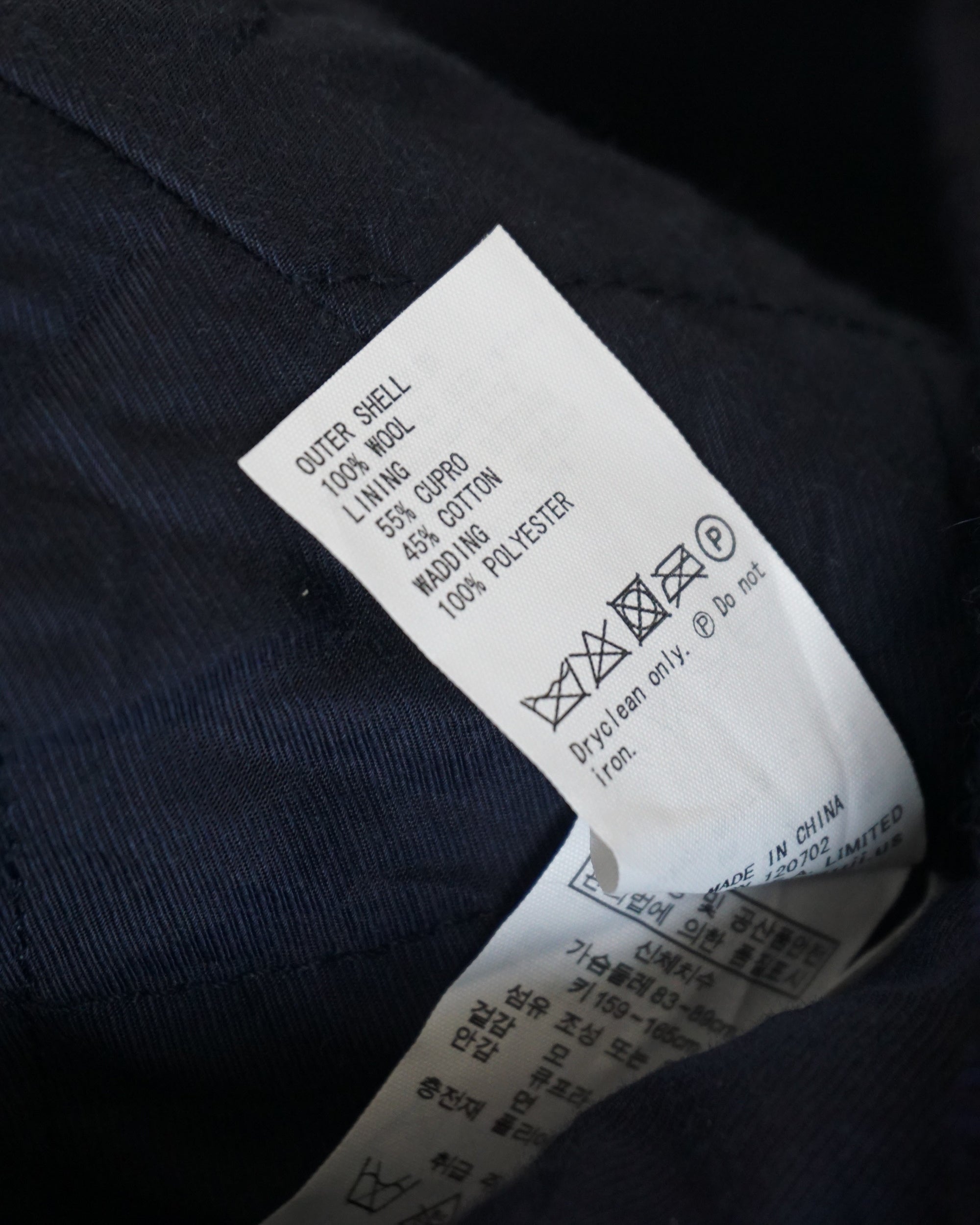 HARRIS TWEED 100% Wool Navy Duffle Coat
