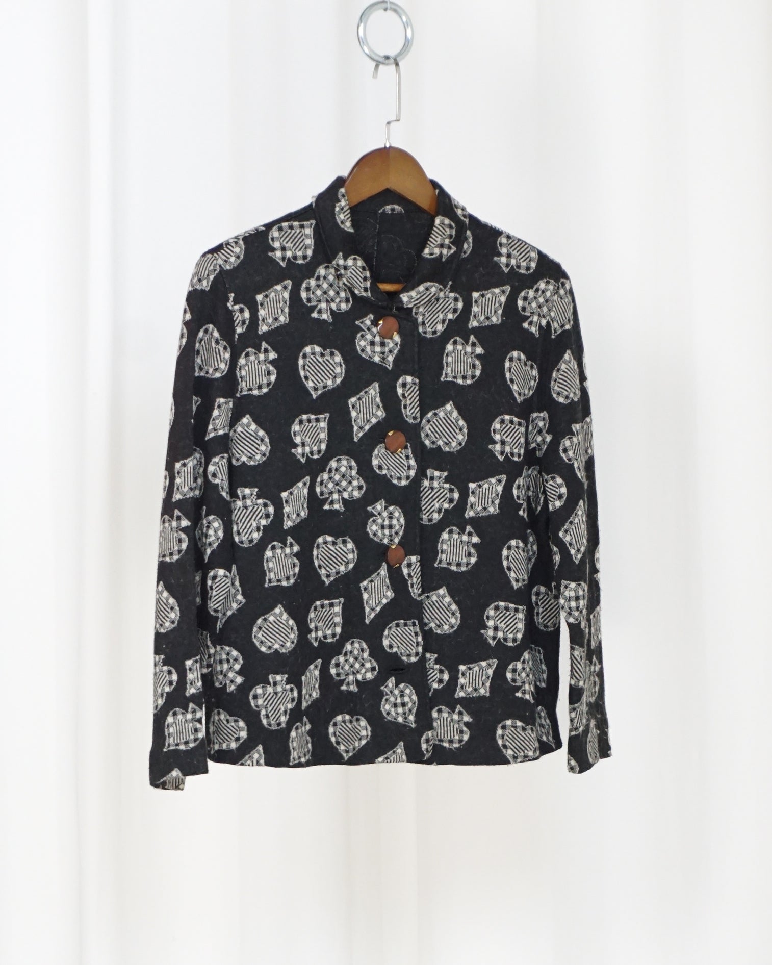 Black Card Suits 47% Wool Jacket