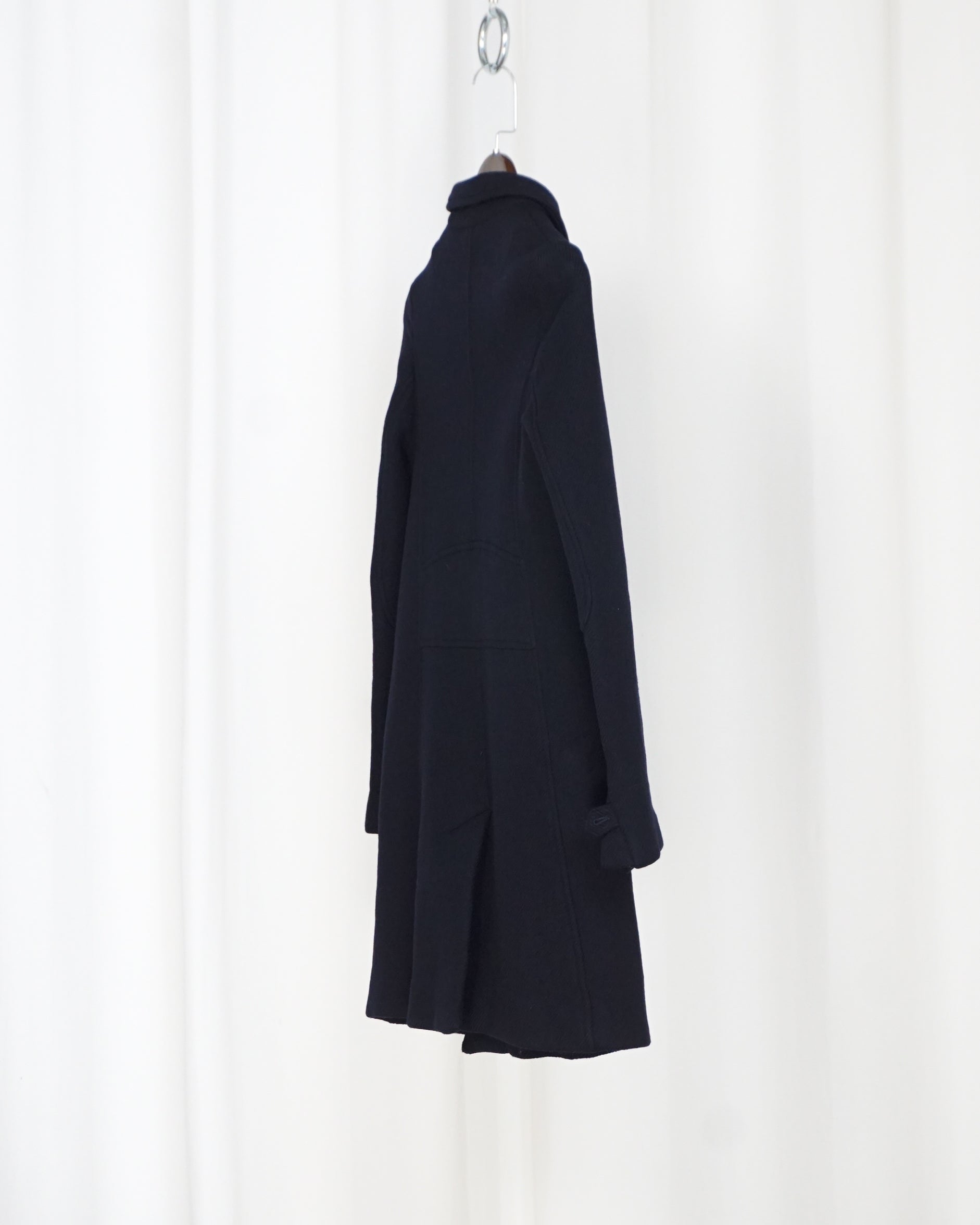SUNAO KUWAHARA Thick Navy Wool Coat