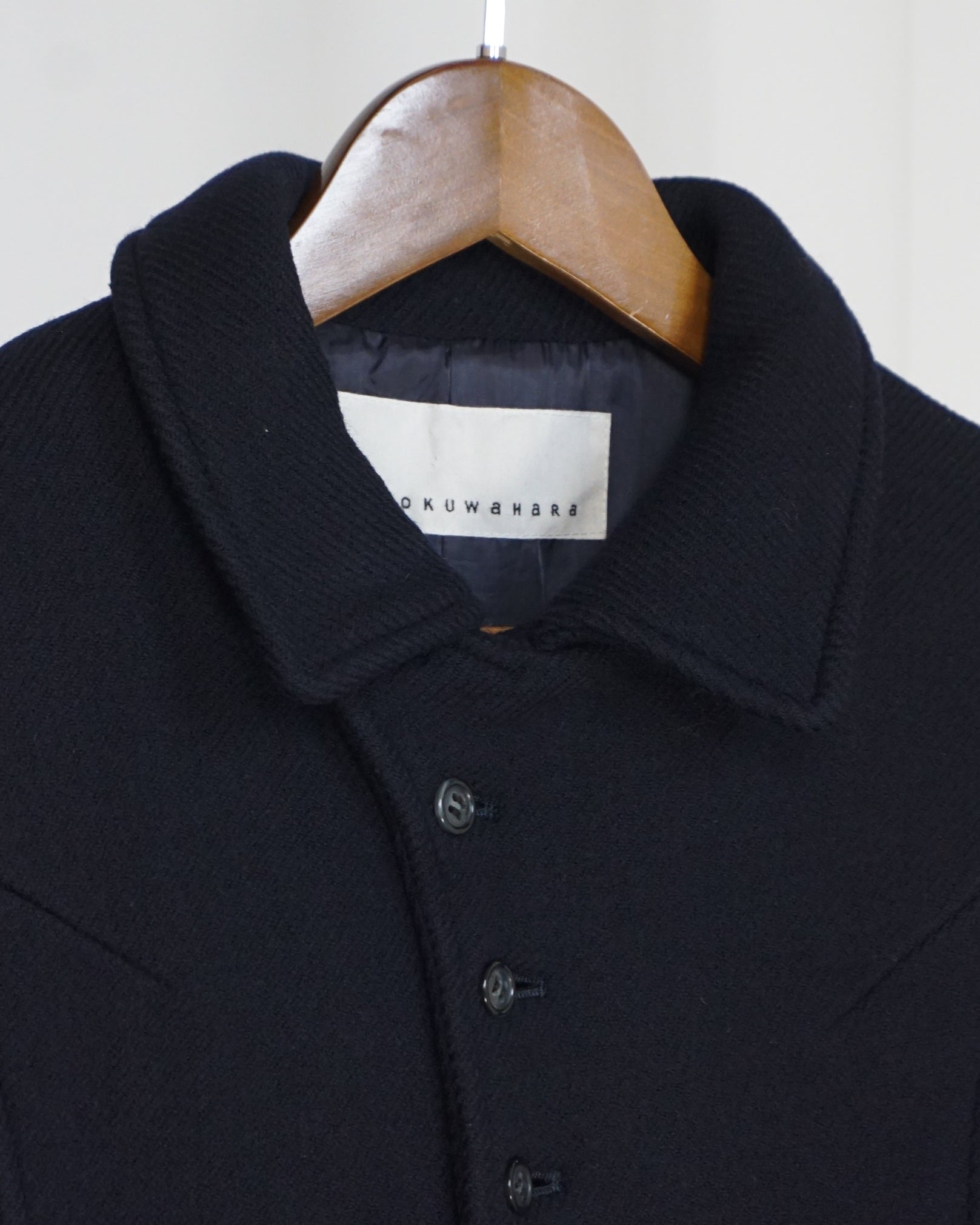 SUNAO KUWAHARA Thick Navy Wool Coat