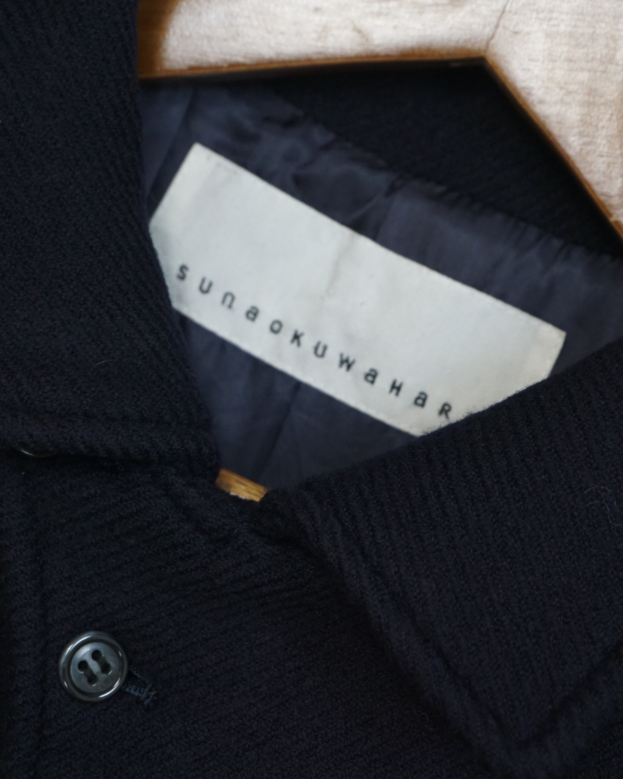 SUNAO KUWAHARA Thick Navy Wool Coat