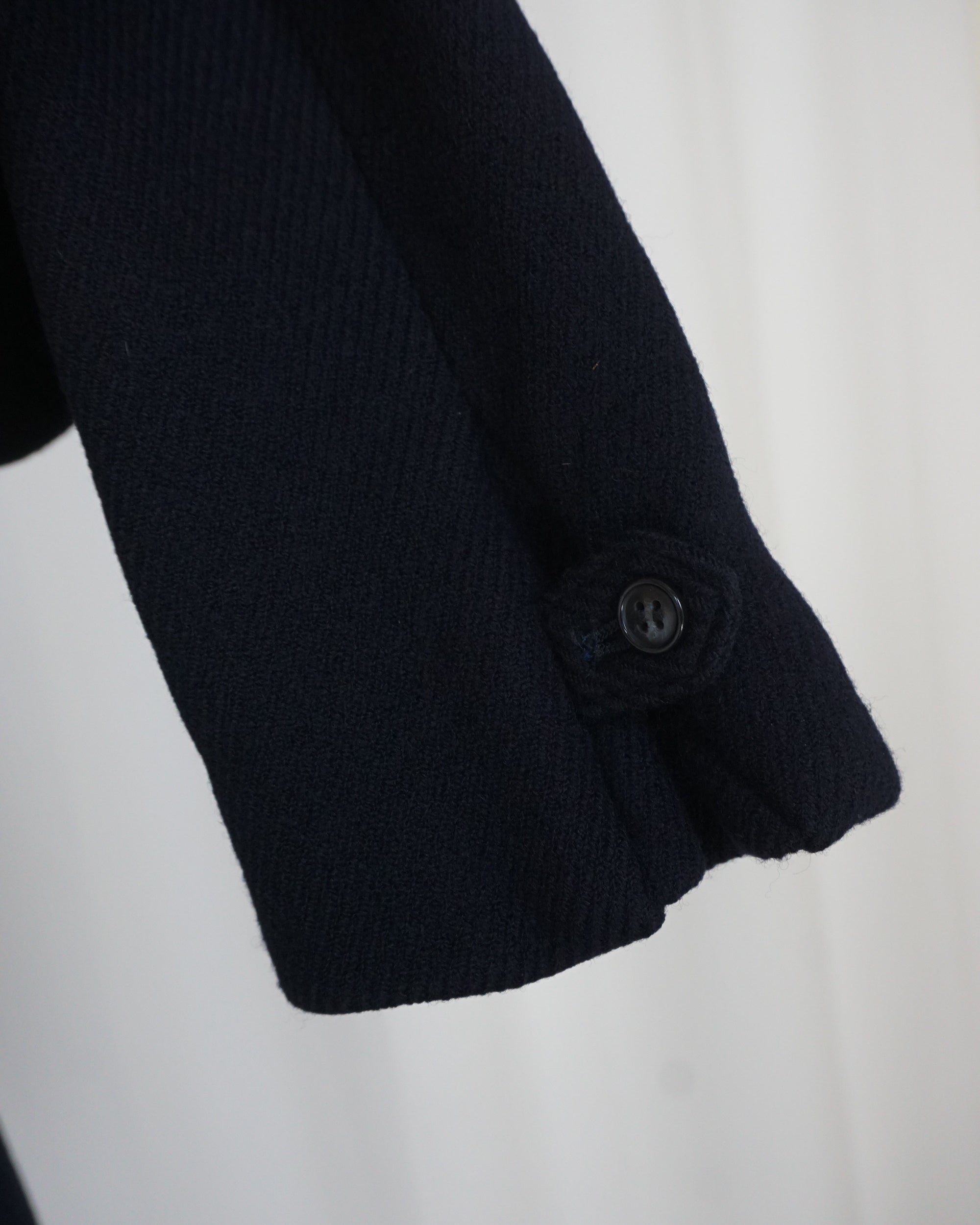 SUNAO KUWAHARA Thick Navy Wool Coat