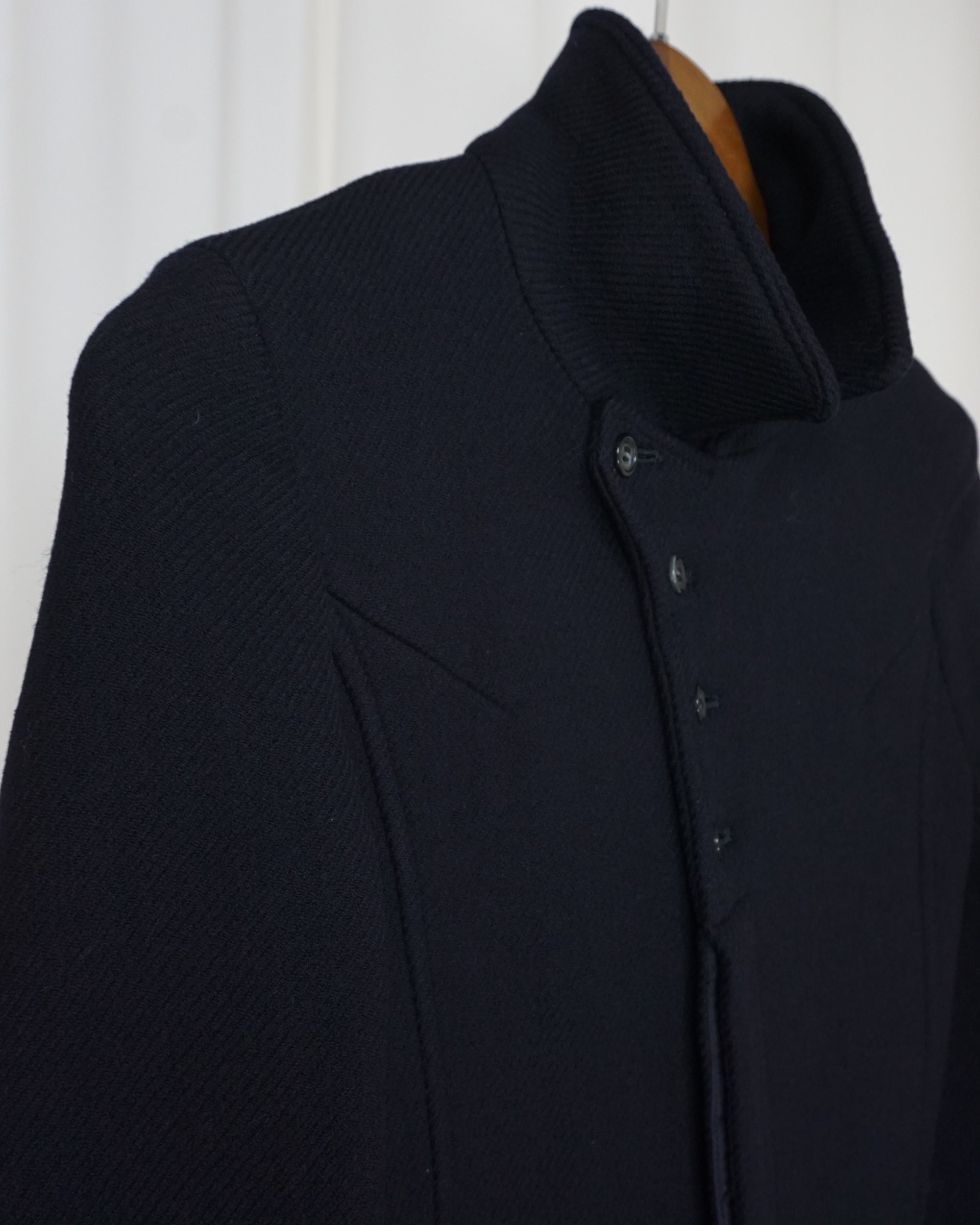 SUNAO KUWAHARA Thick Navy Wool Coat