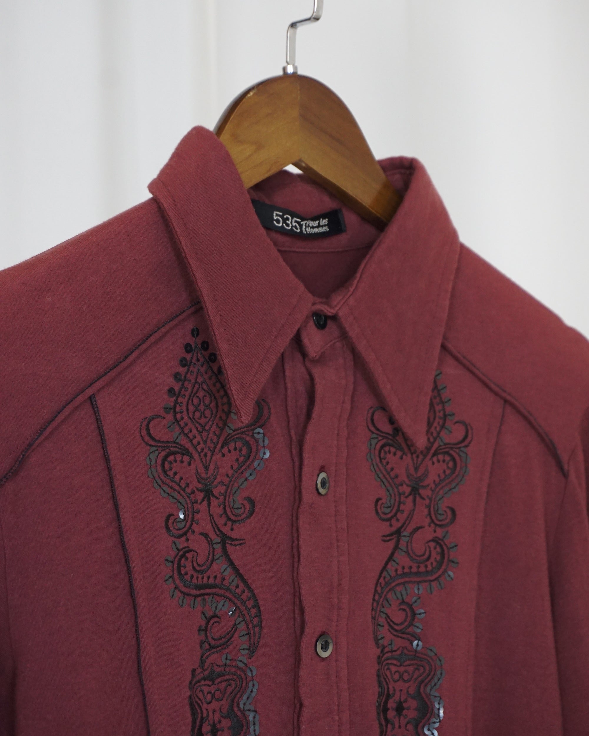 5351 Pour Les Hommes Burgundy Shirt