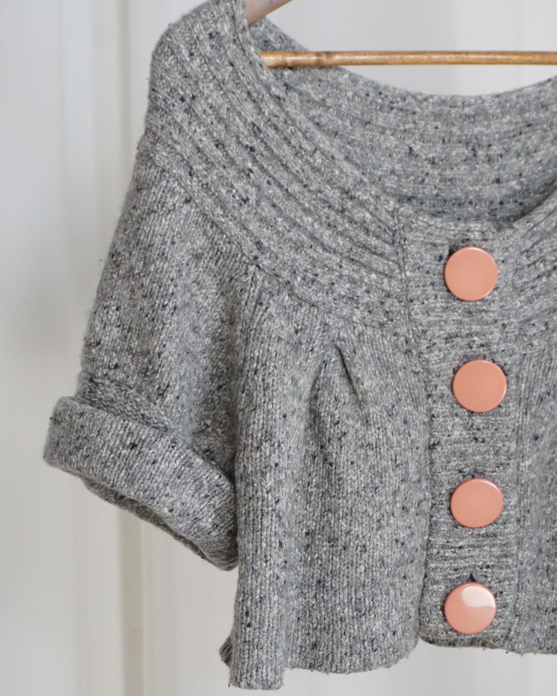 TORRAZZO DONNA Grey 50% Wool Giant Button Cardigan