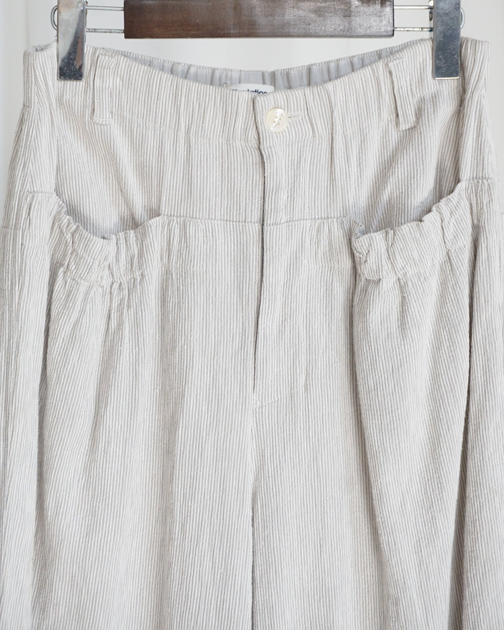 PLANTATION Linen Stripe Wide Pants
