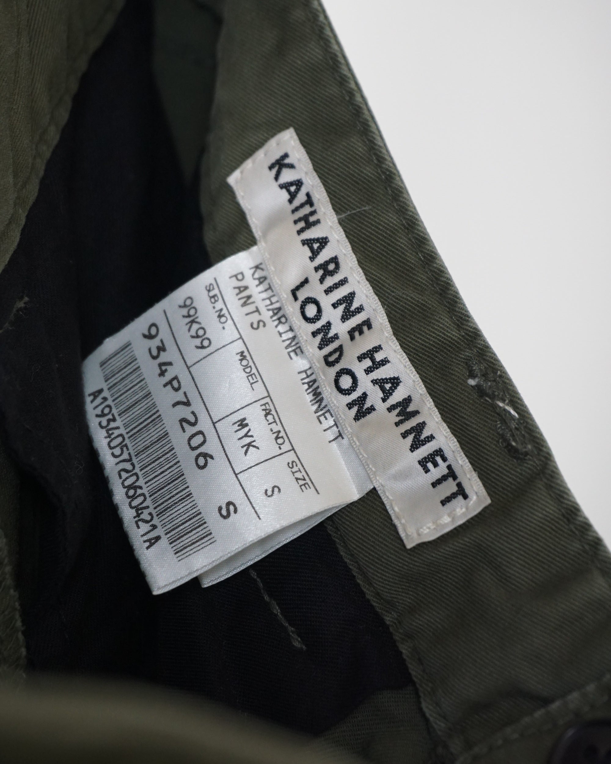 KATHARINE HAMNETT LONDON Green Technical Cargo Trousers c.00s - alternate view