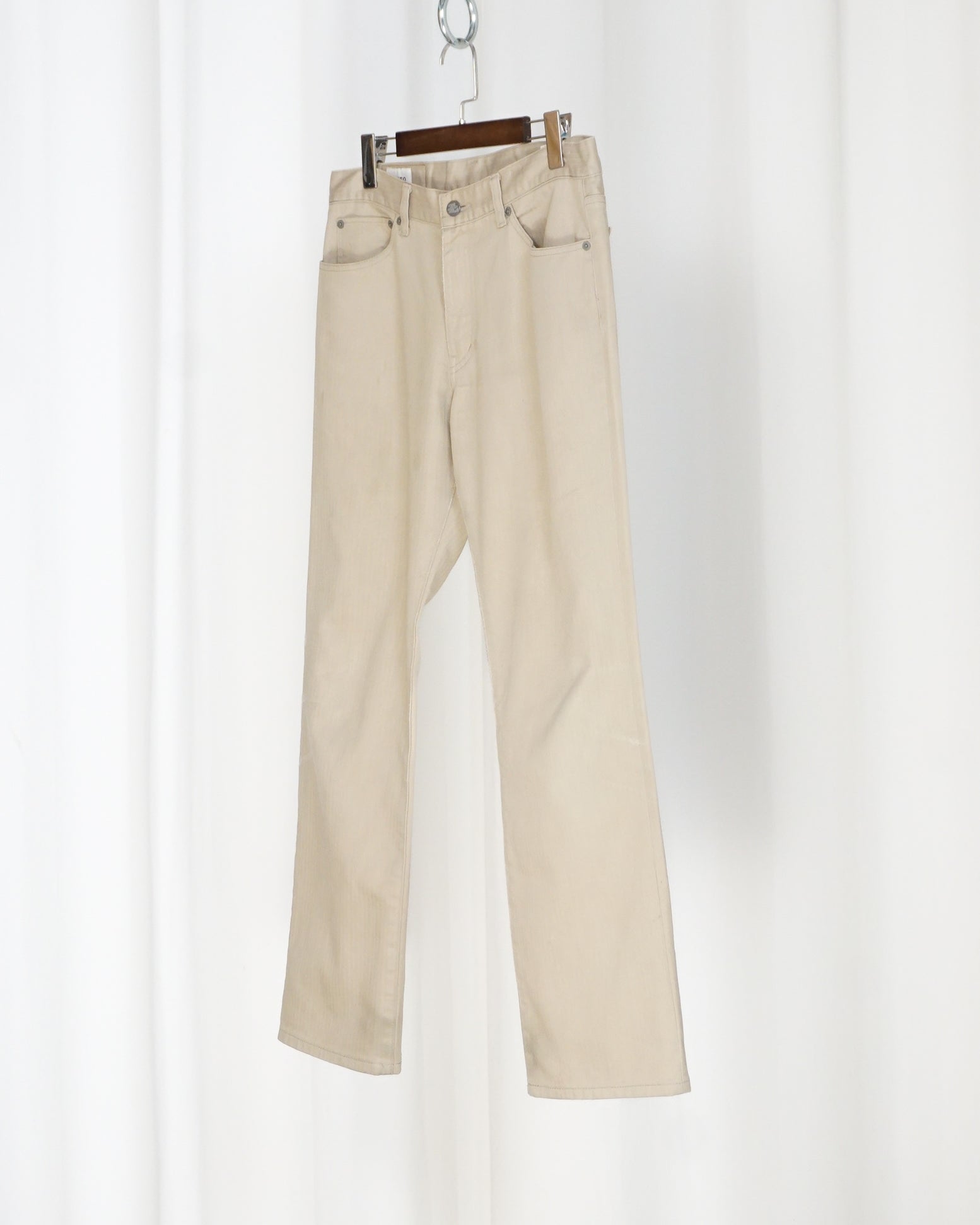 TAKEO KIKUCHI Beige Herringbone Denim Pants c.2000