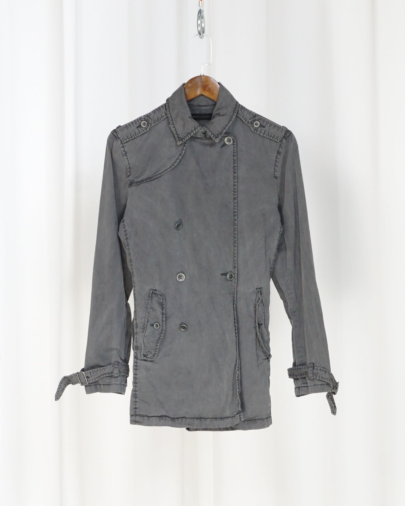 SLICK Military-inspo Cropped Trench Coat
