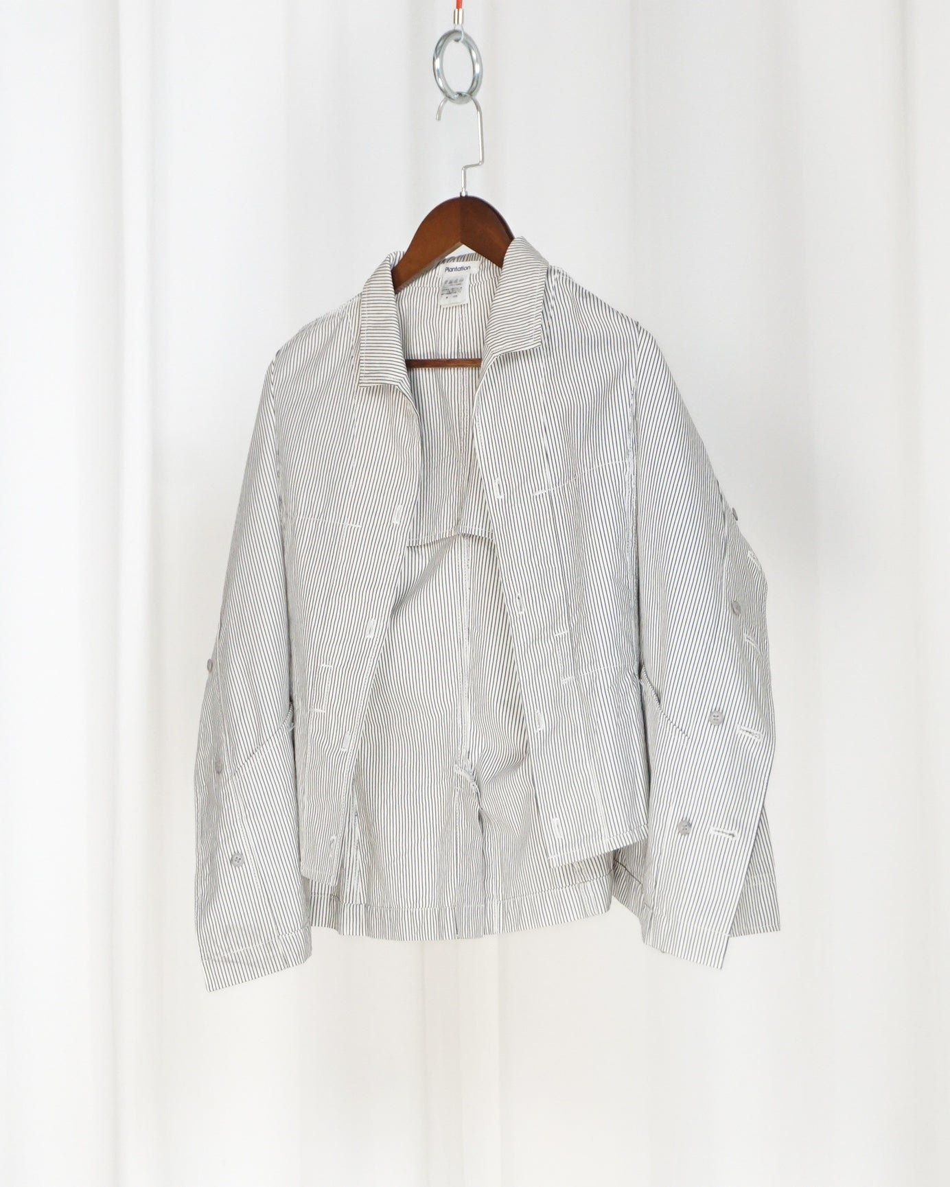 PLANTATION ISSEY MIYAKE Pinstripe Work Jacket c.Late 90s