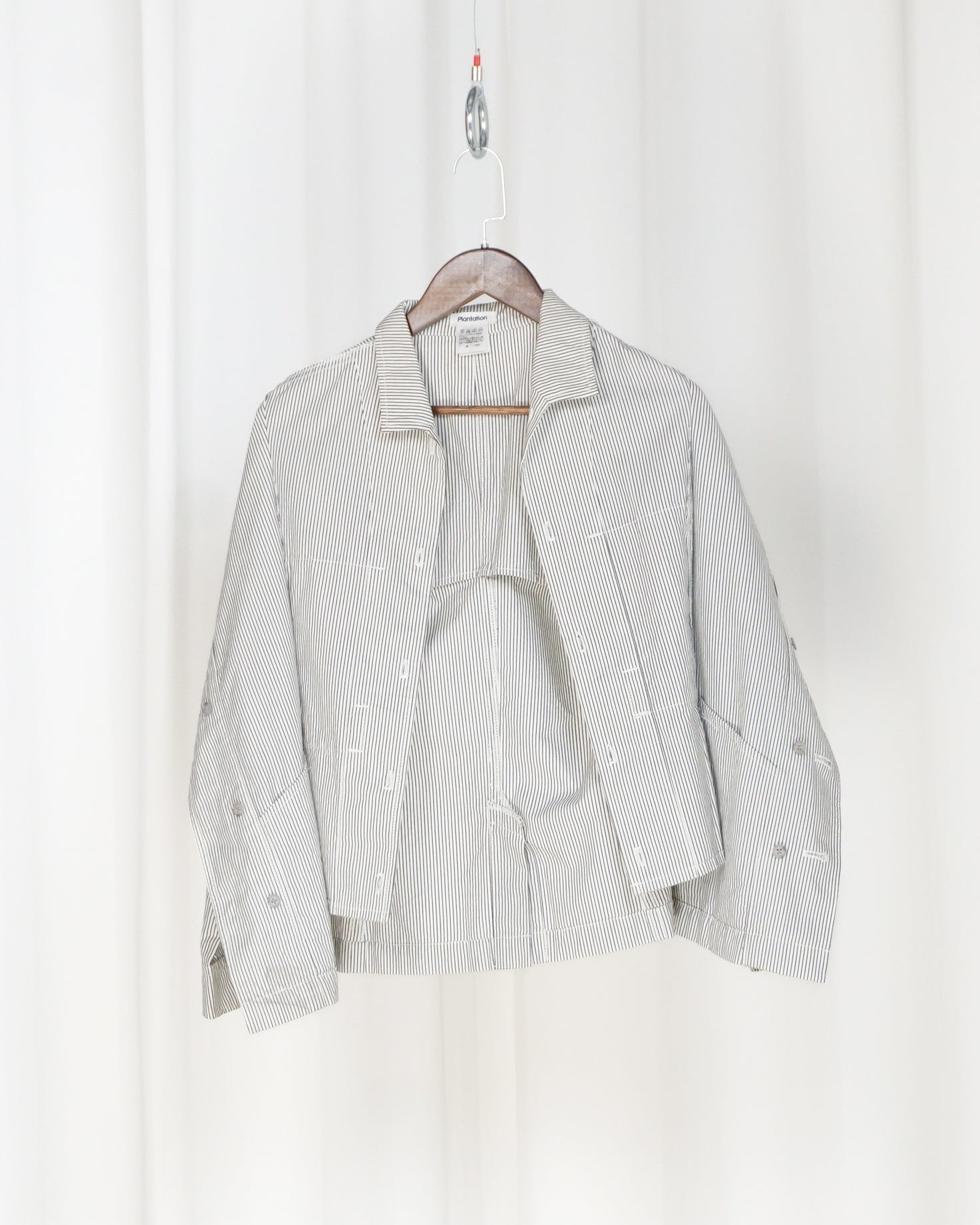 PLANTATION ISSEY MIYAKE Pinstripe Work Jacket c.Late 90s