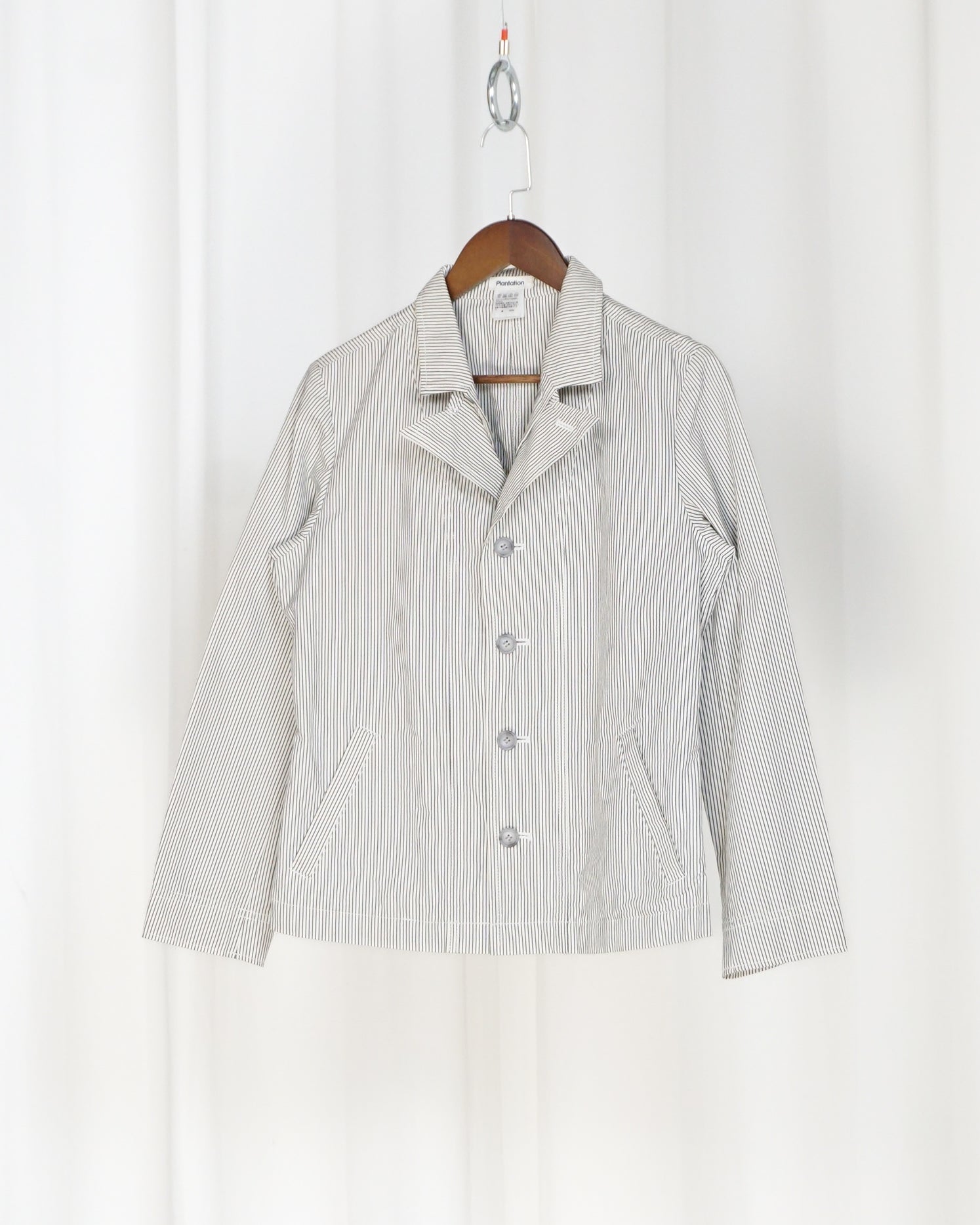 PLANTATION ISSEY MIYAKE Pinstripe Work Jacket c.Late 90s