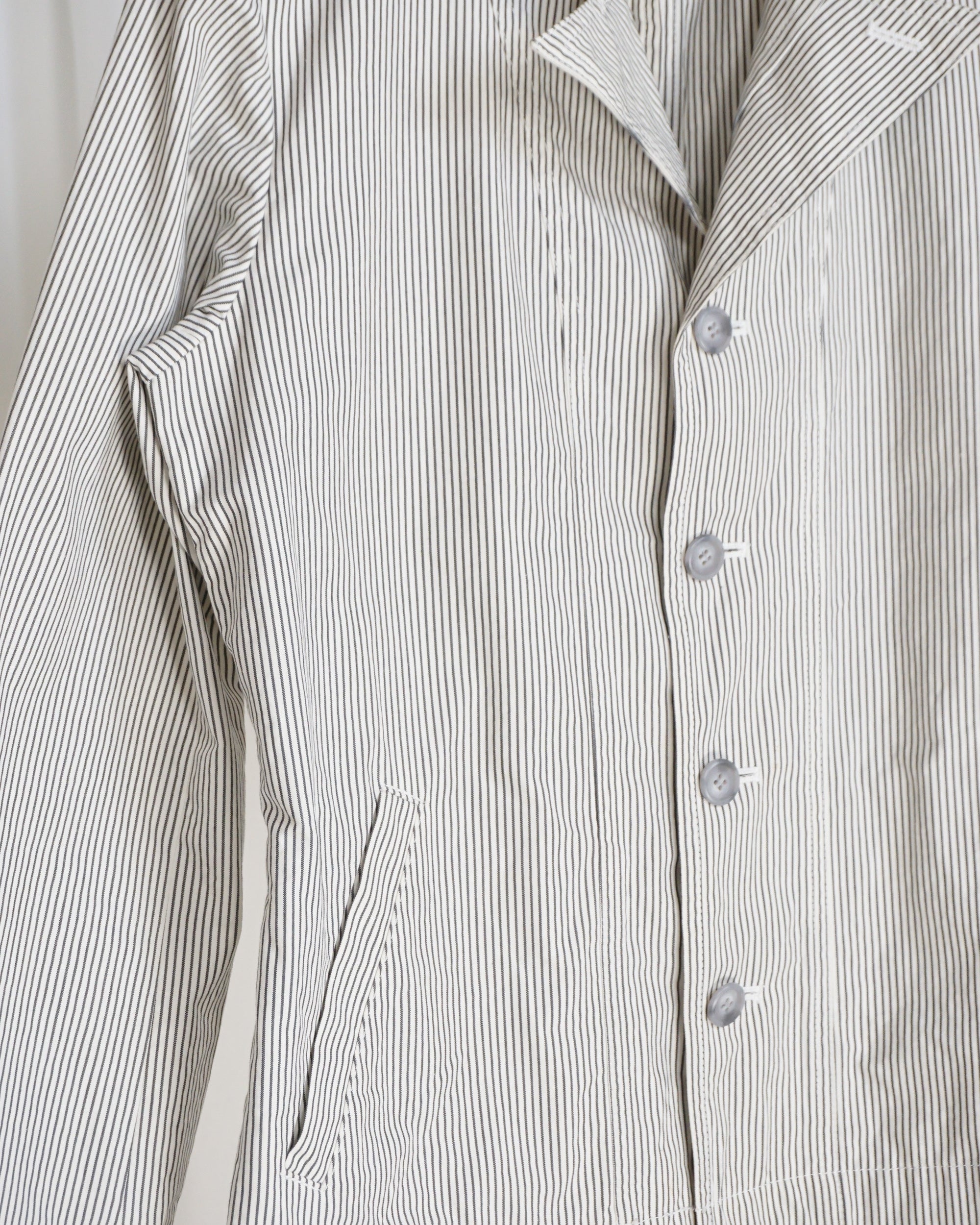 PLANTATION ISSEY MIYAKE Pinstripe Work Jacket c.Late 90s
