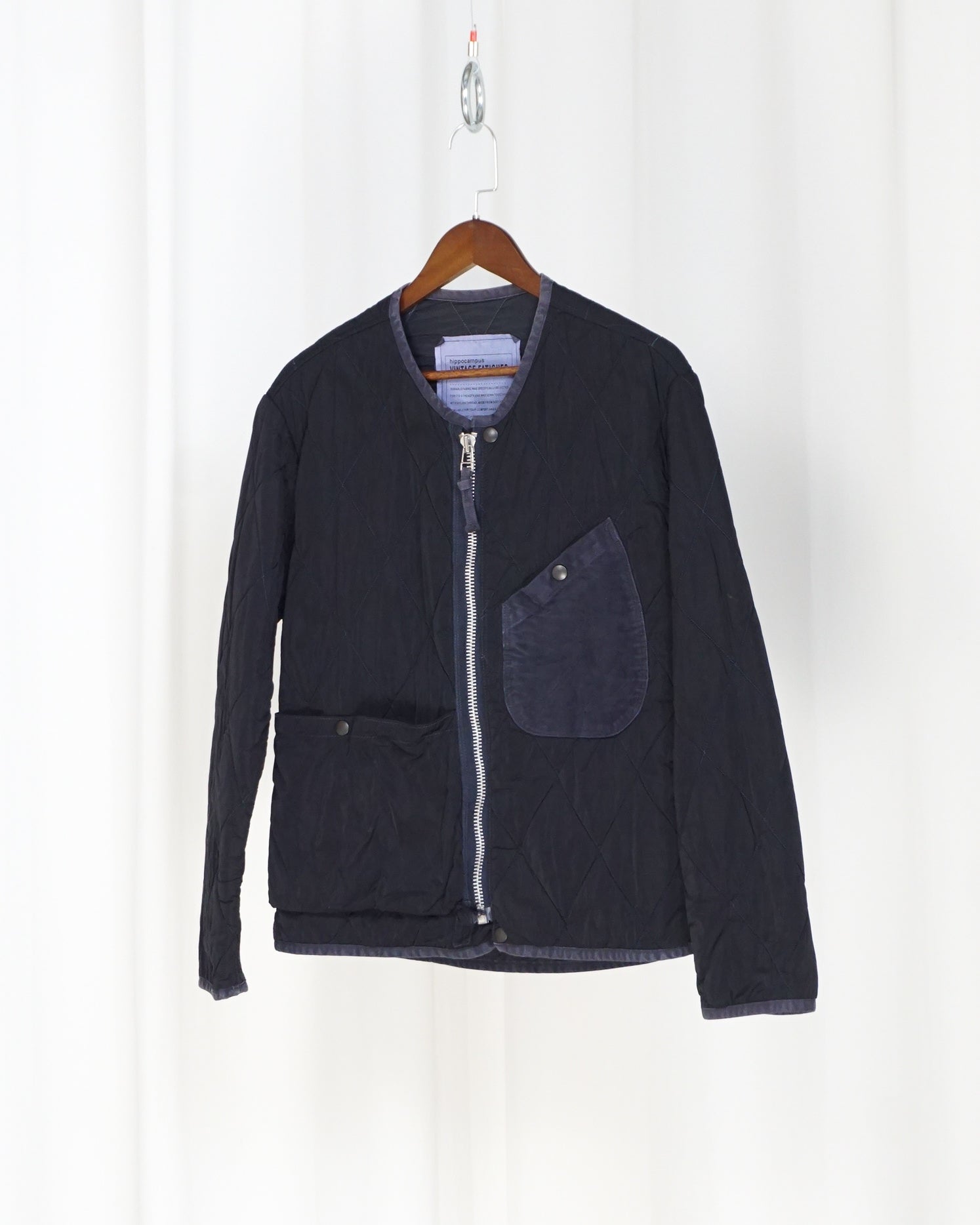 HIPPOCAMPUS Navy Quilted Zip Jacket