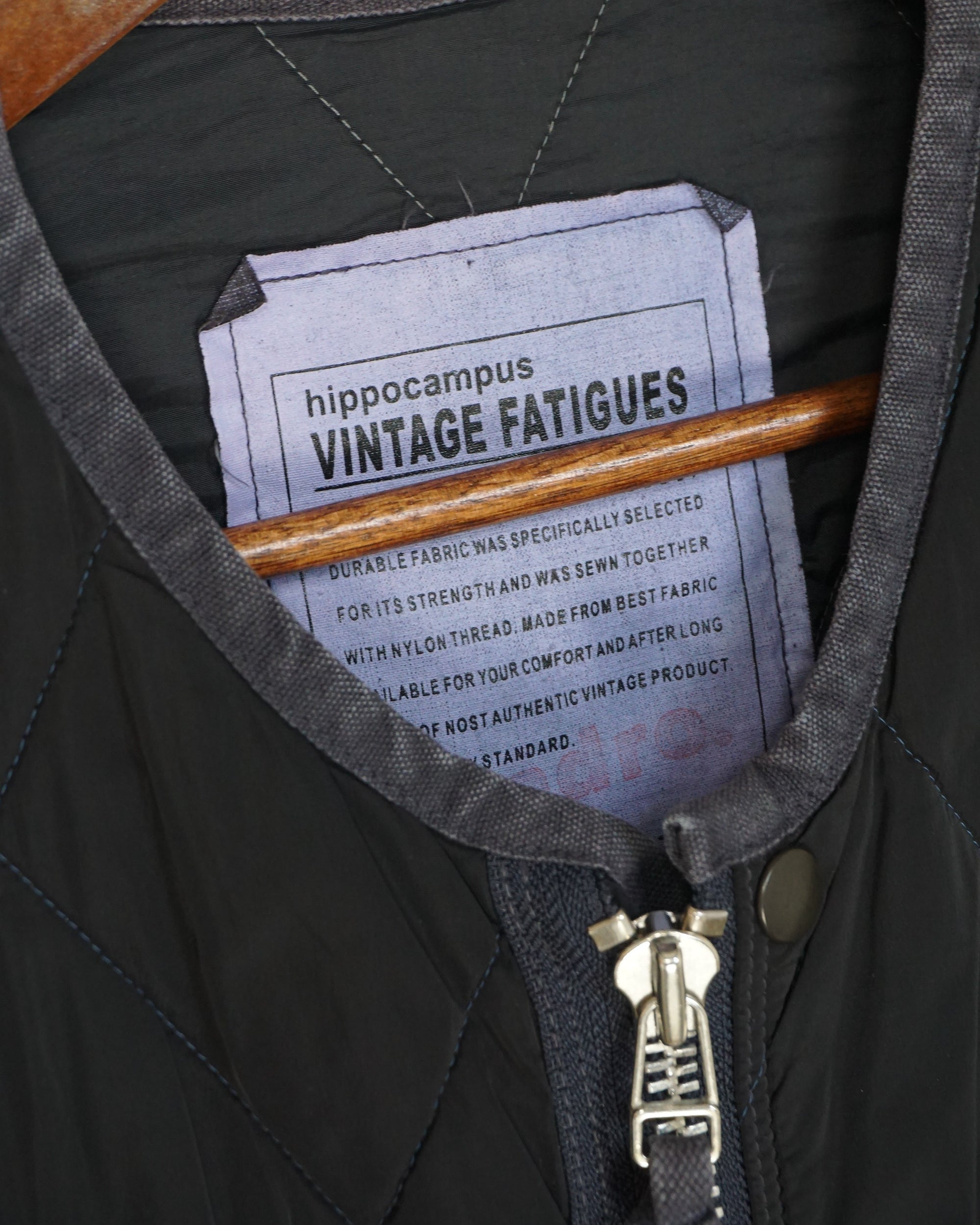 HIPPOCAMPUS Navy Quilted Zip Jacket