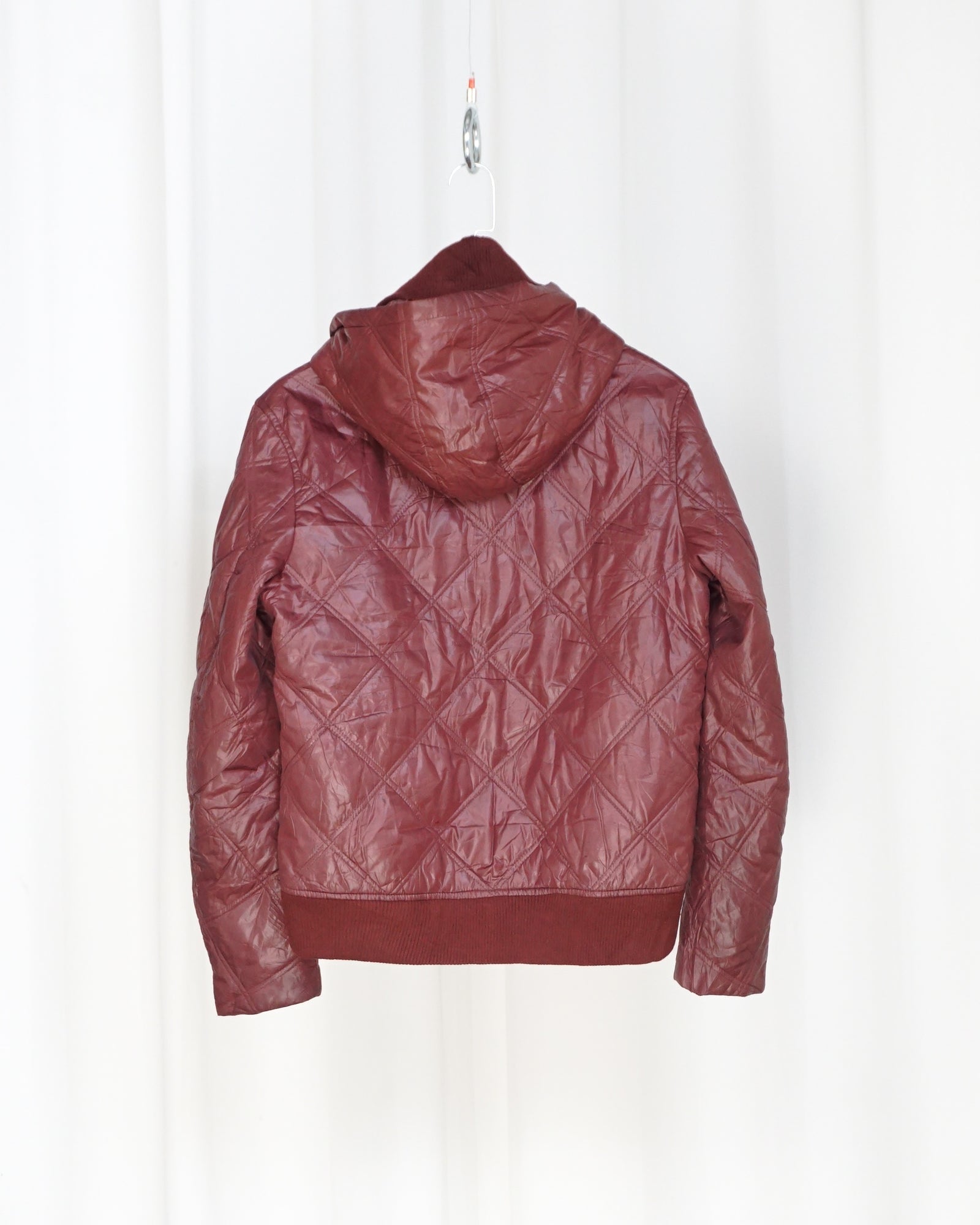 MICHEL KLIEN Wine Red Puffer Jacket