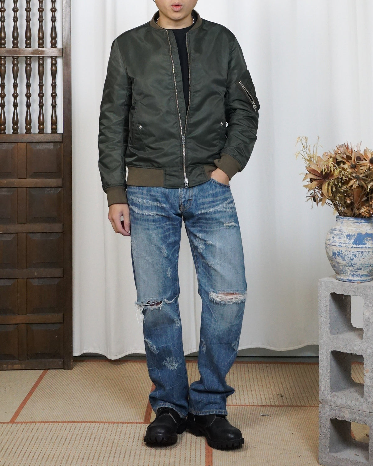 NUMBER (N)INE Green MA-1 Jacket