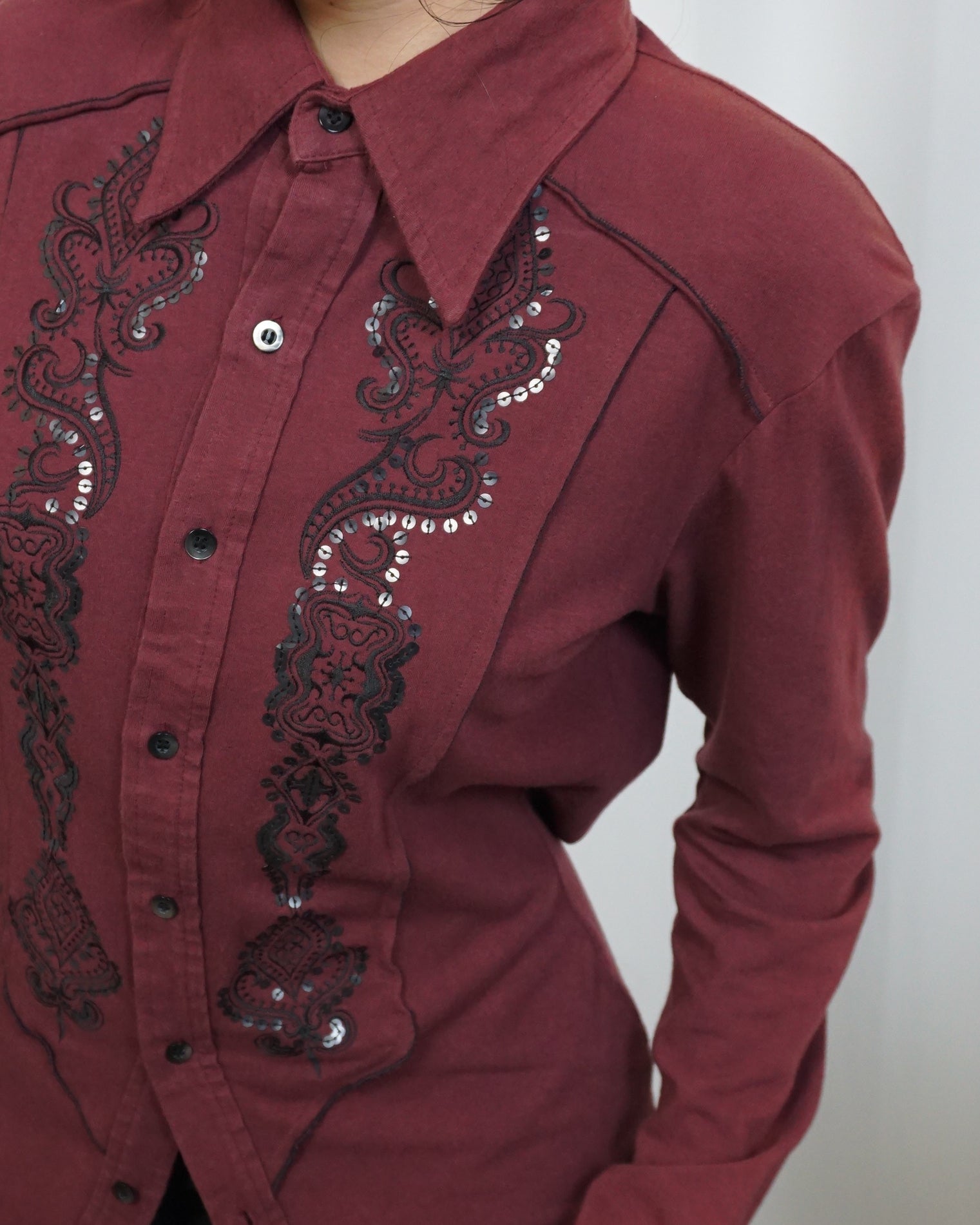 5351 Pour Les Hommes Burgundy Shirt
