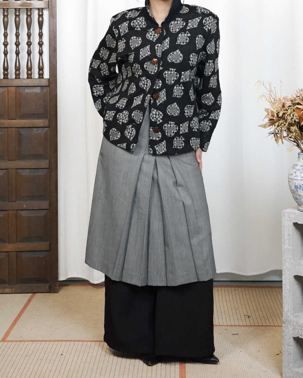 Black Card Suits 47% Wool Jacket