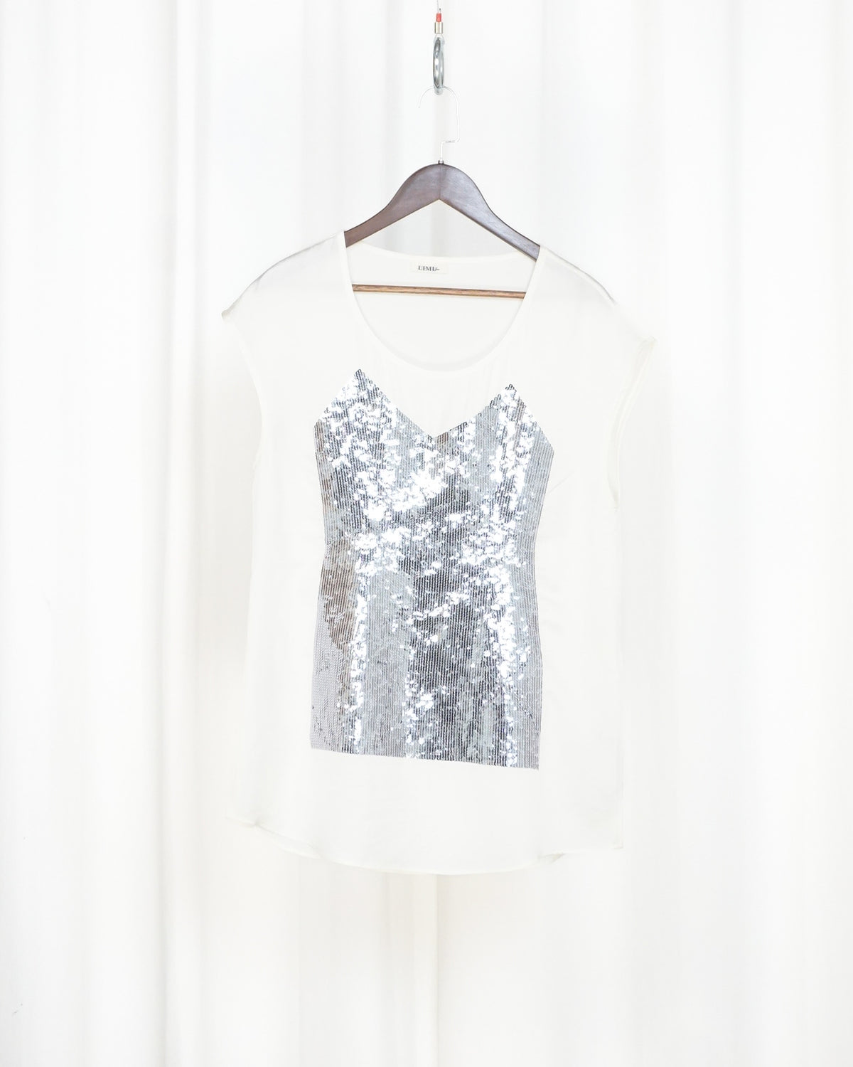 LIMI FEU Trompe-l'œil Corset Sequin Oversize Top