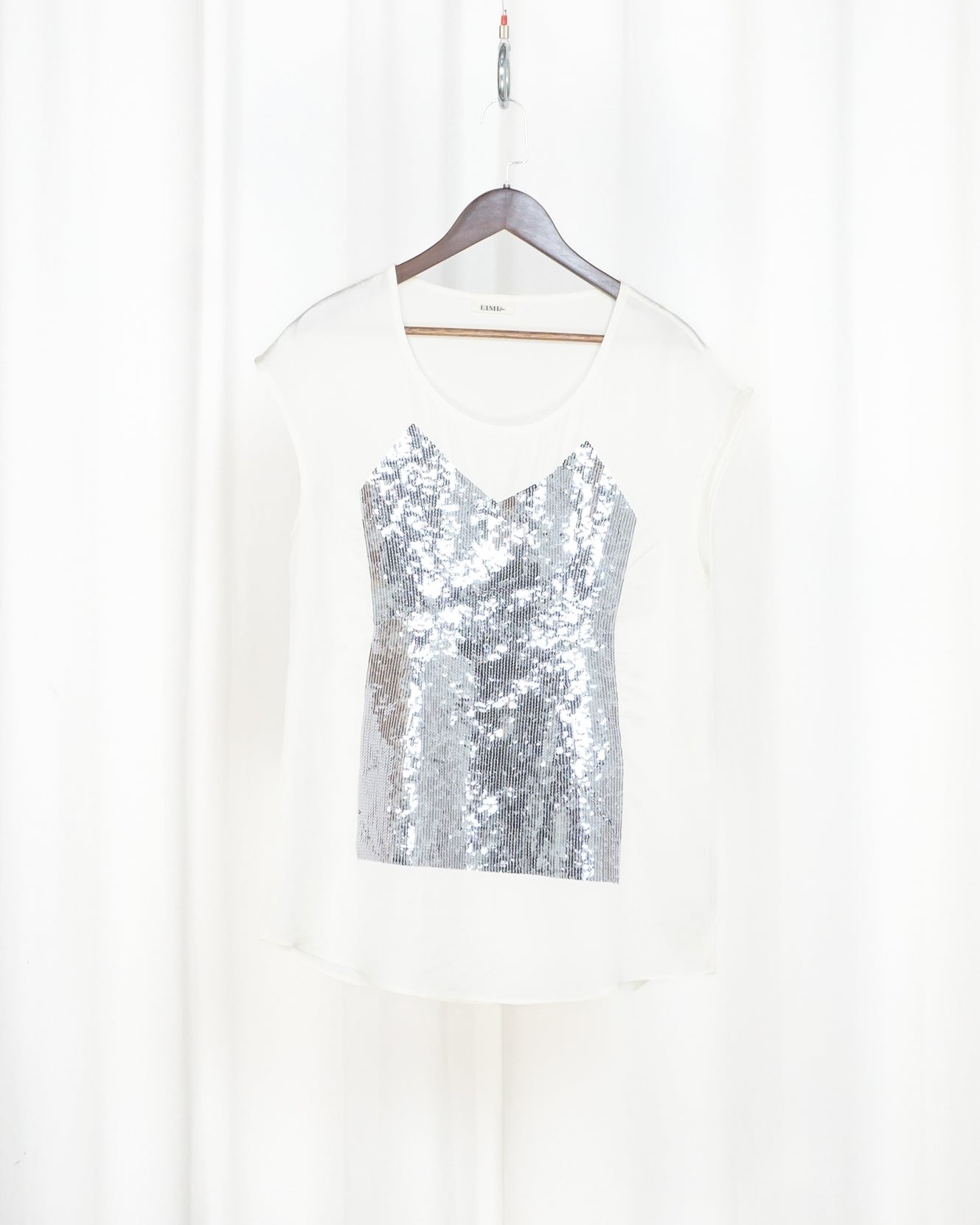 LIMI FEU Trompe-l'œil Corset Sequin Oversize Top