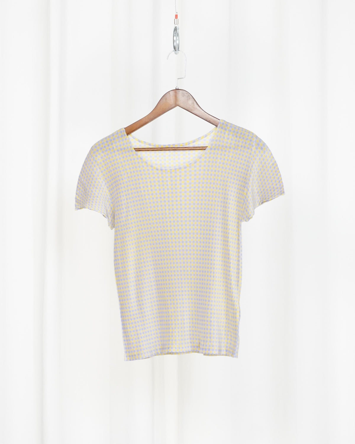 PLEATS PLEASE Gingham Pleated Top