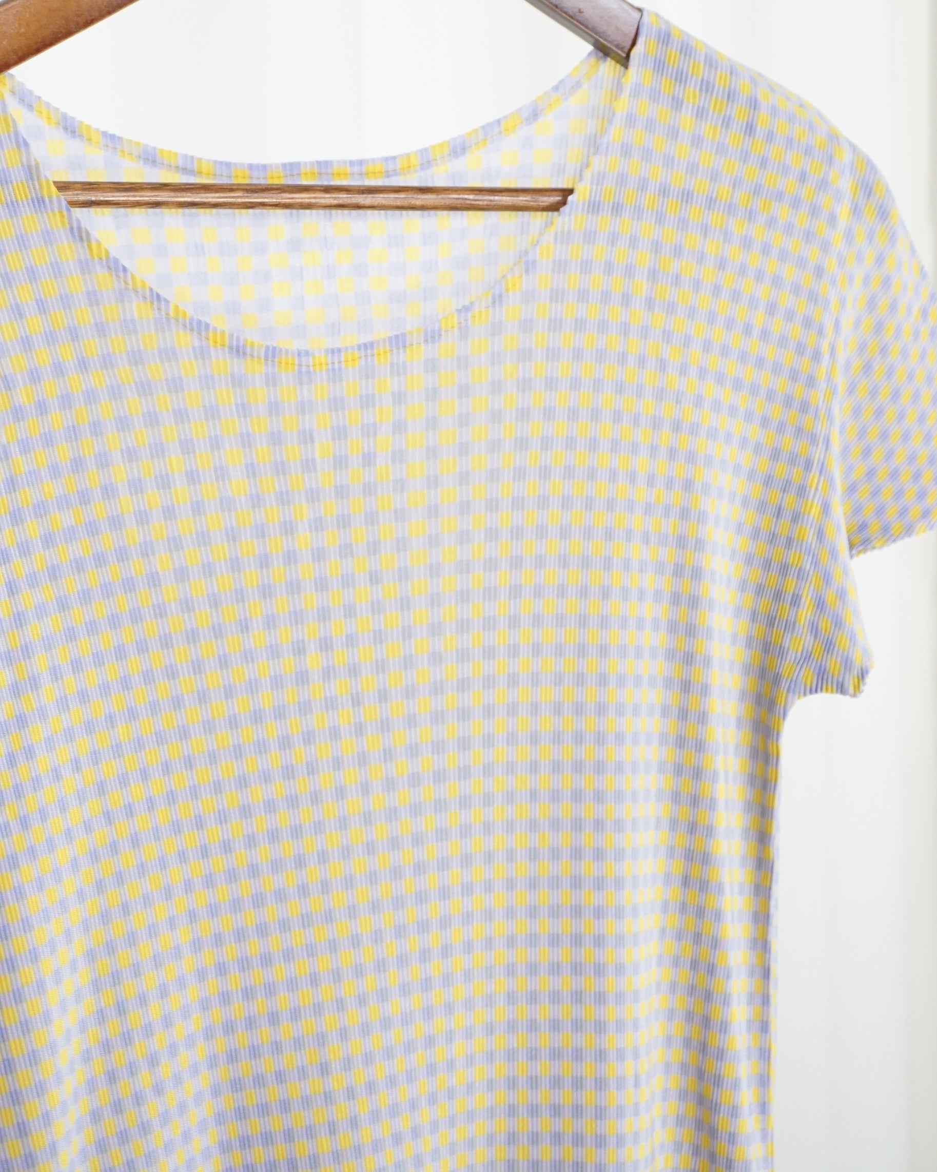 PLEATS PLEASE Gingham Pleated Top