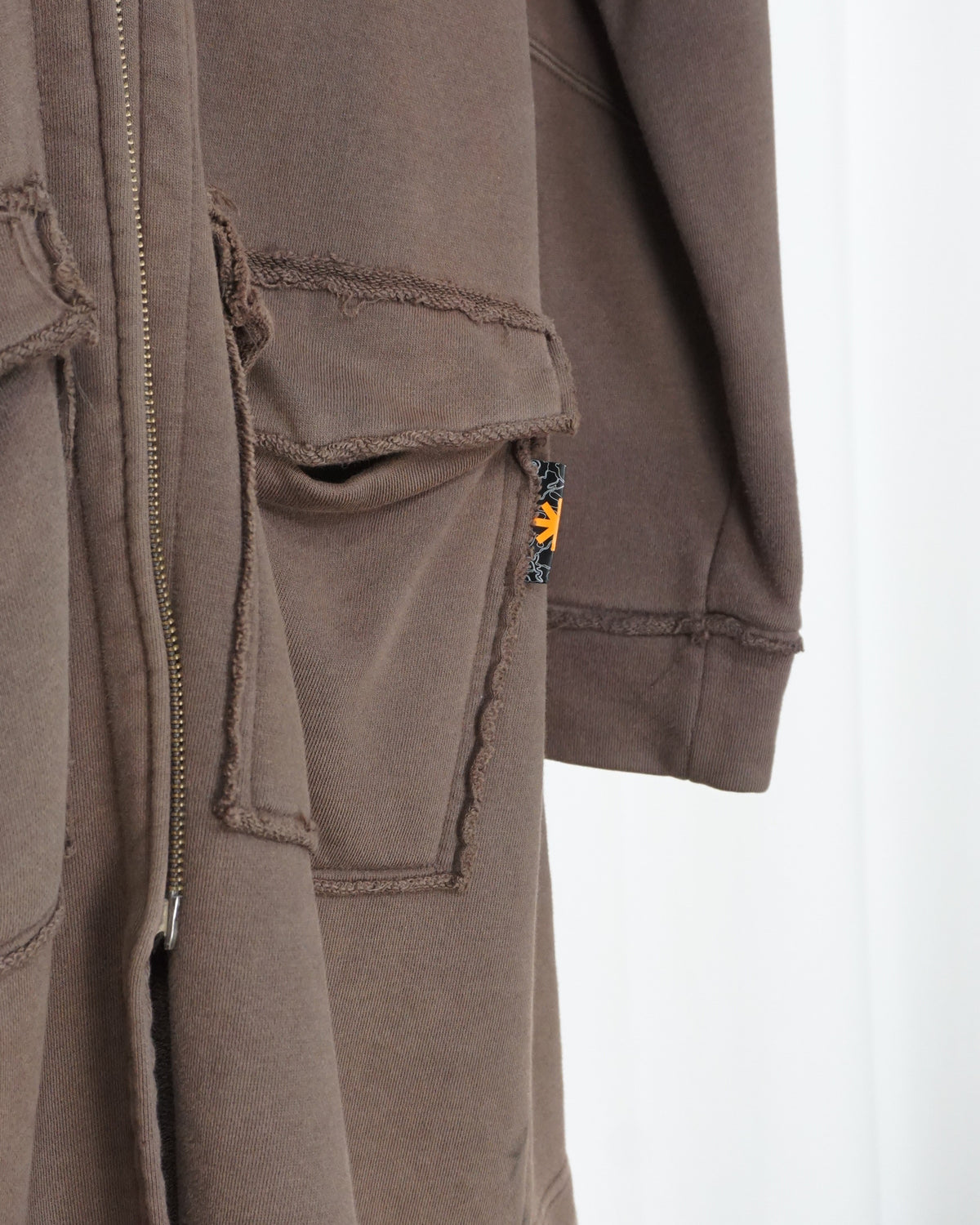 291295=HOMME Brown Long Zipped Jacket