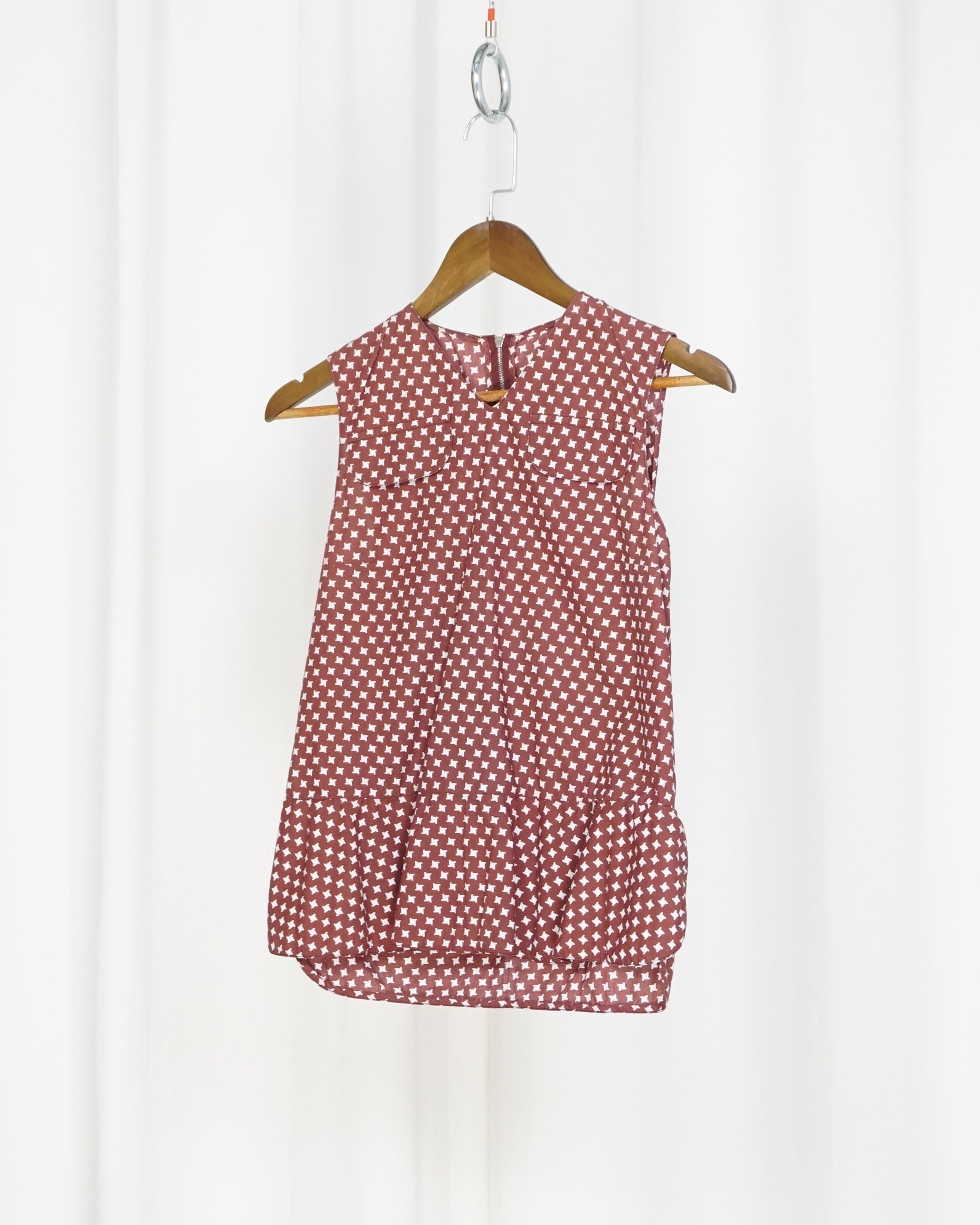 MARNI Printed Sleevless Peplum Top