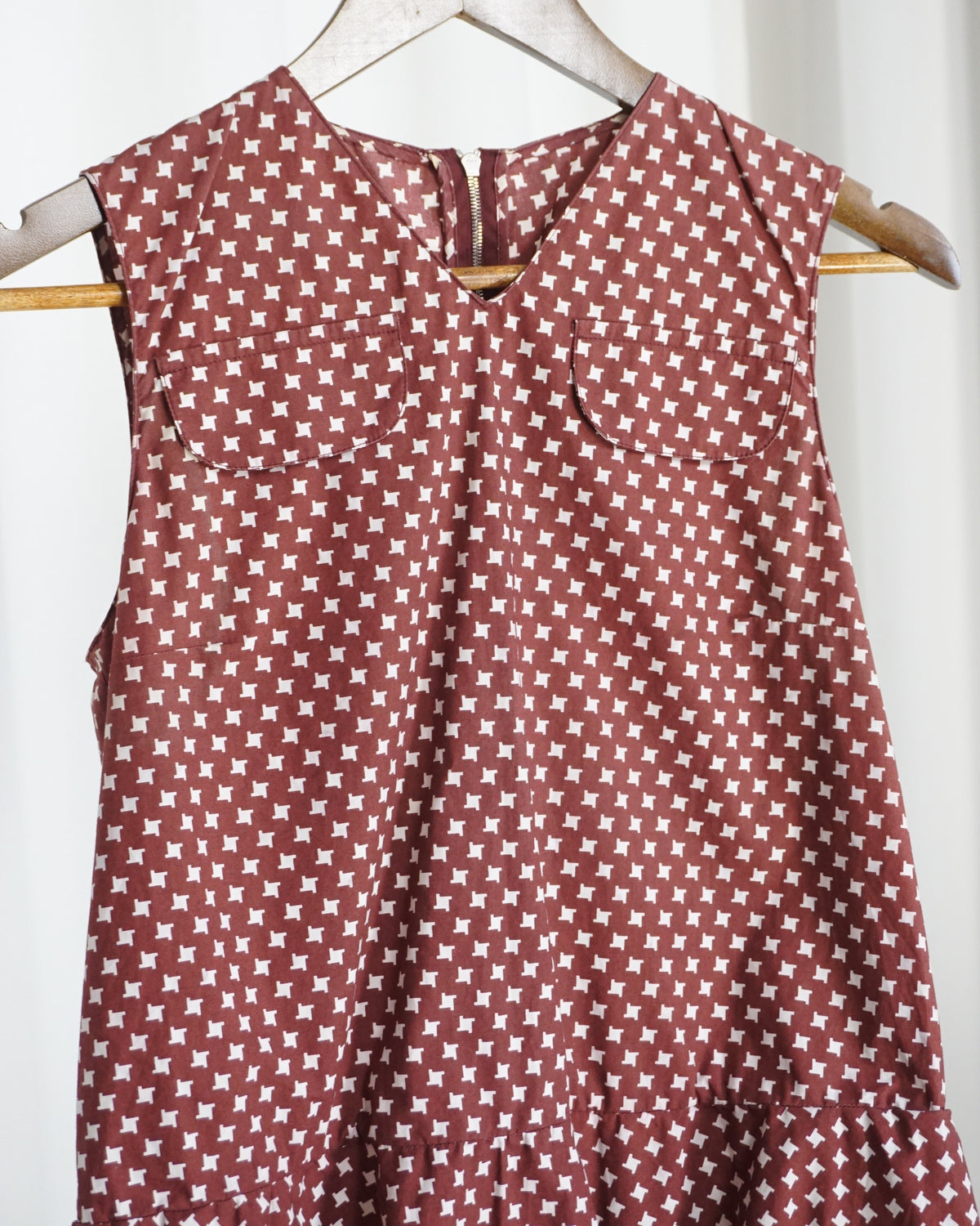MARNI Printed Sleevless Peplum Top