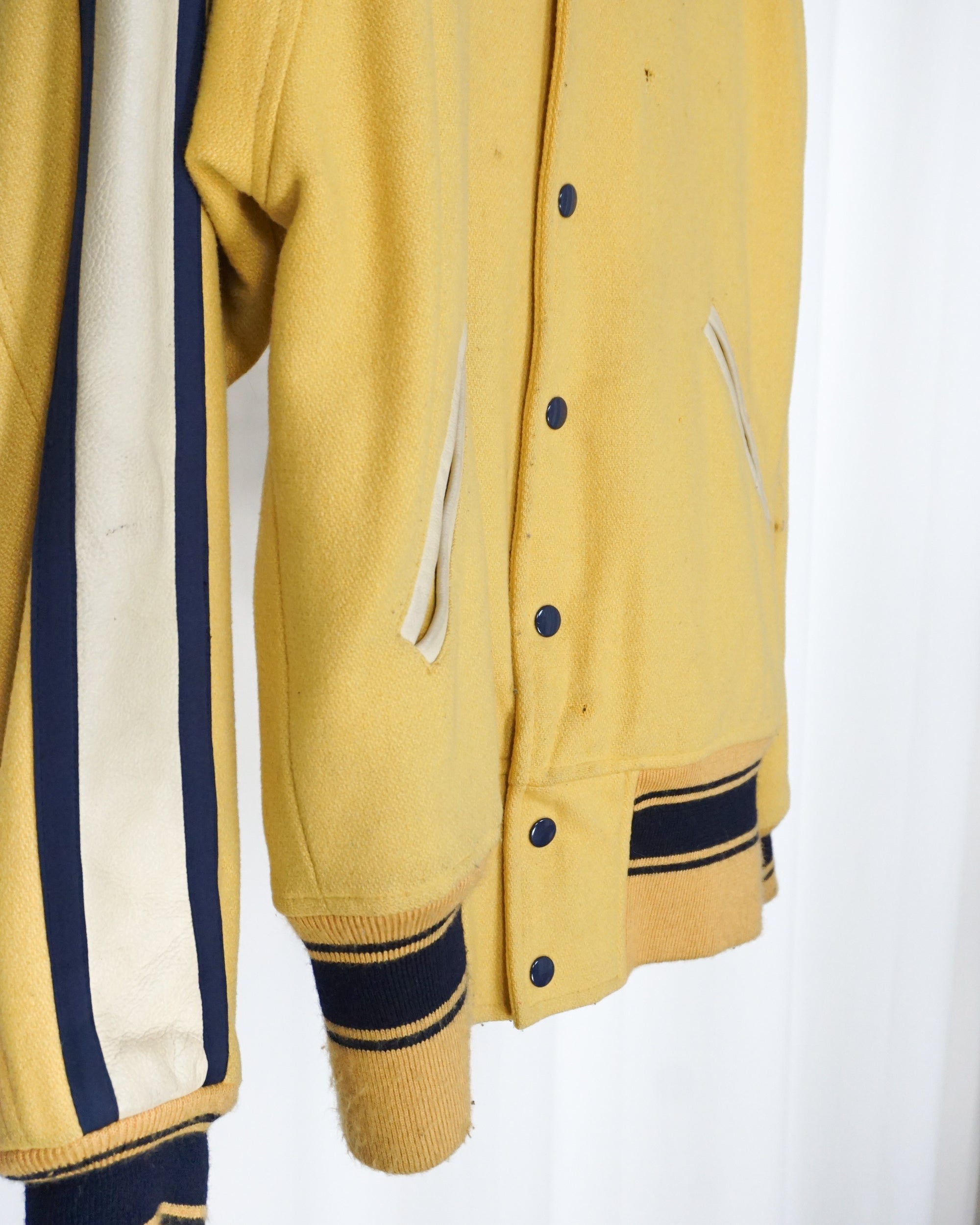 BEAR  Yellow Wool+Leather Varsity Jacket
