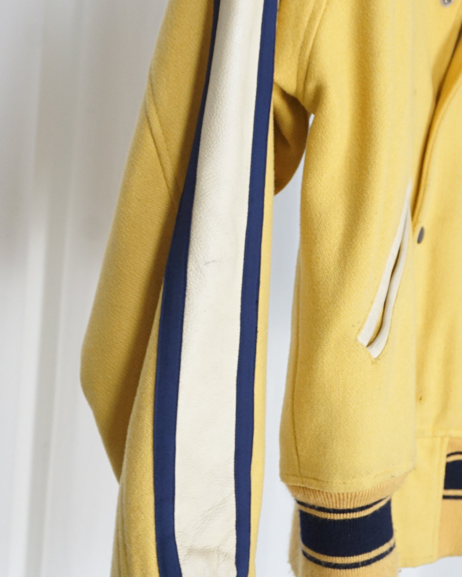 BEAR  Yellow Wool+Leather Varsity Jacket