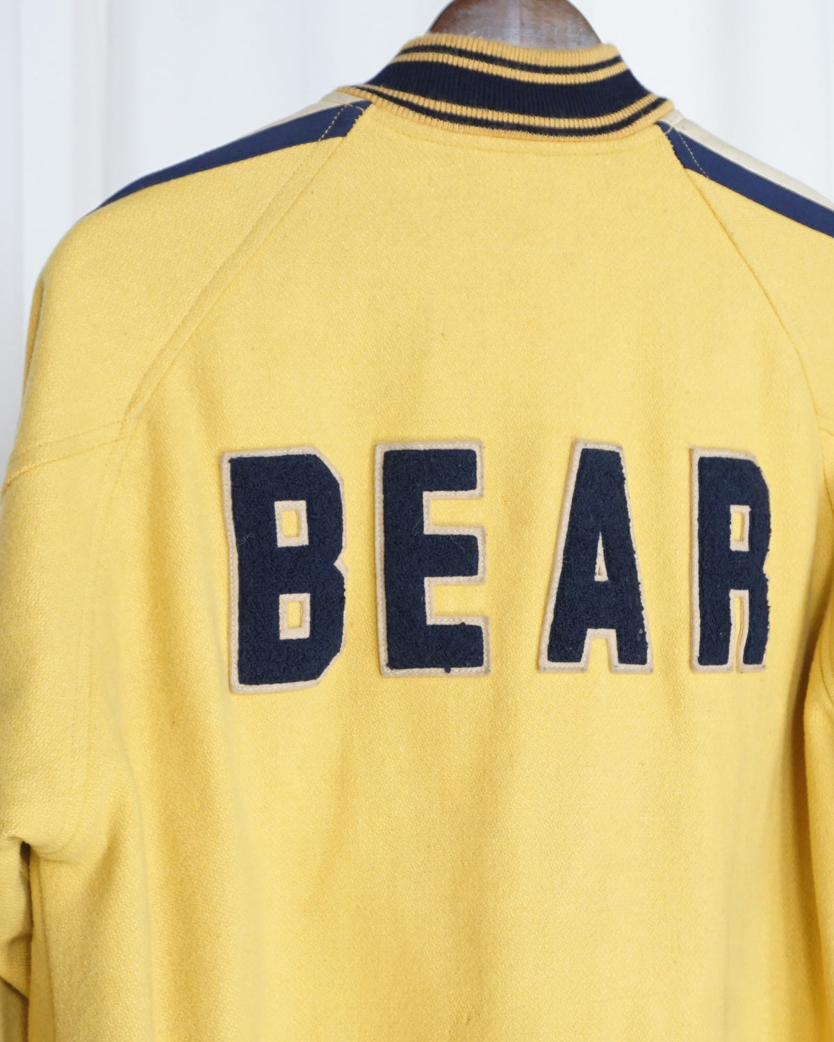 BEAR  Yellow Wool+Leather Varsity Jacket