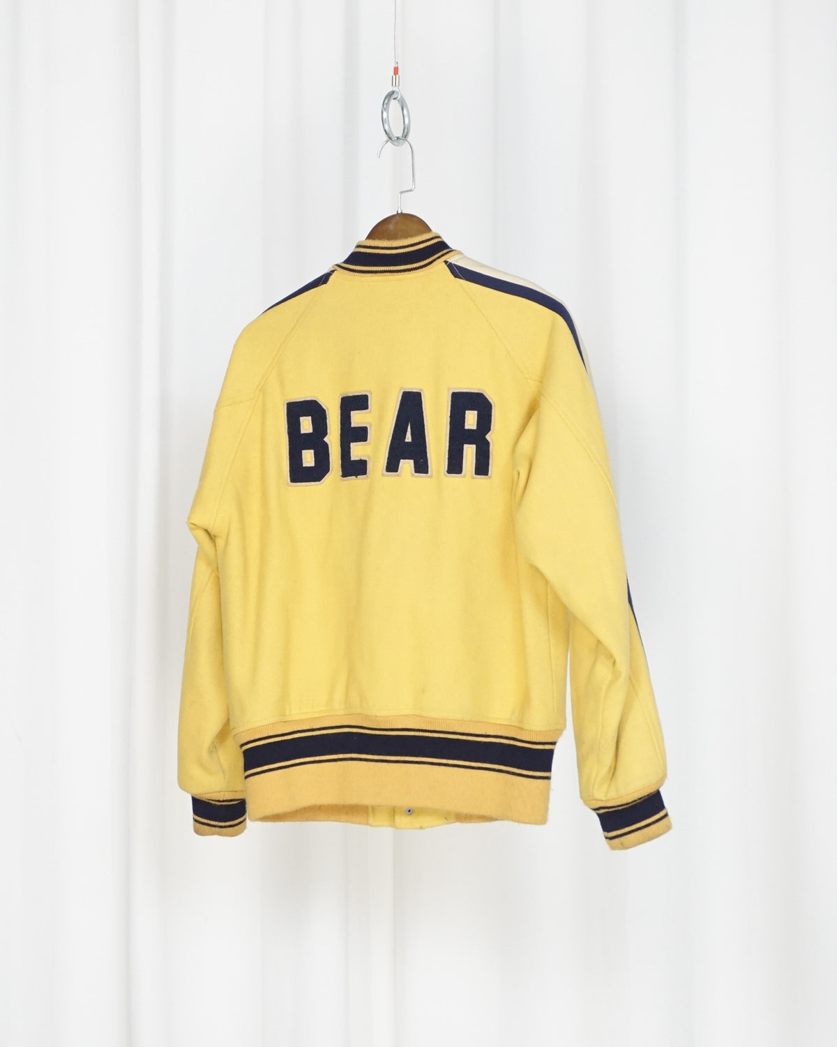 BEAR  Yellow Wool+Leather Varsity Jacket