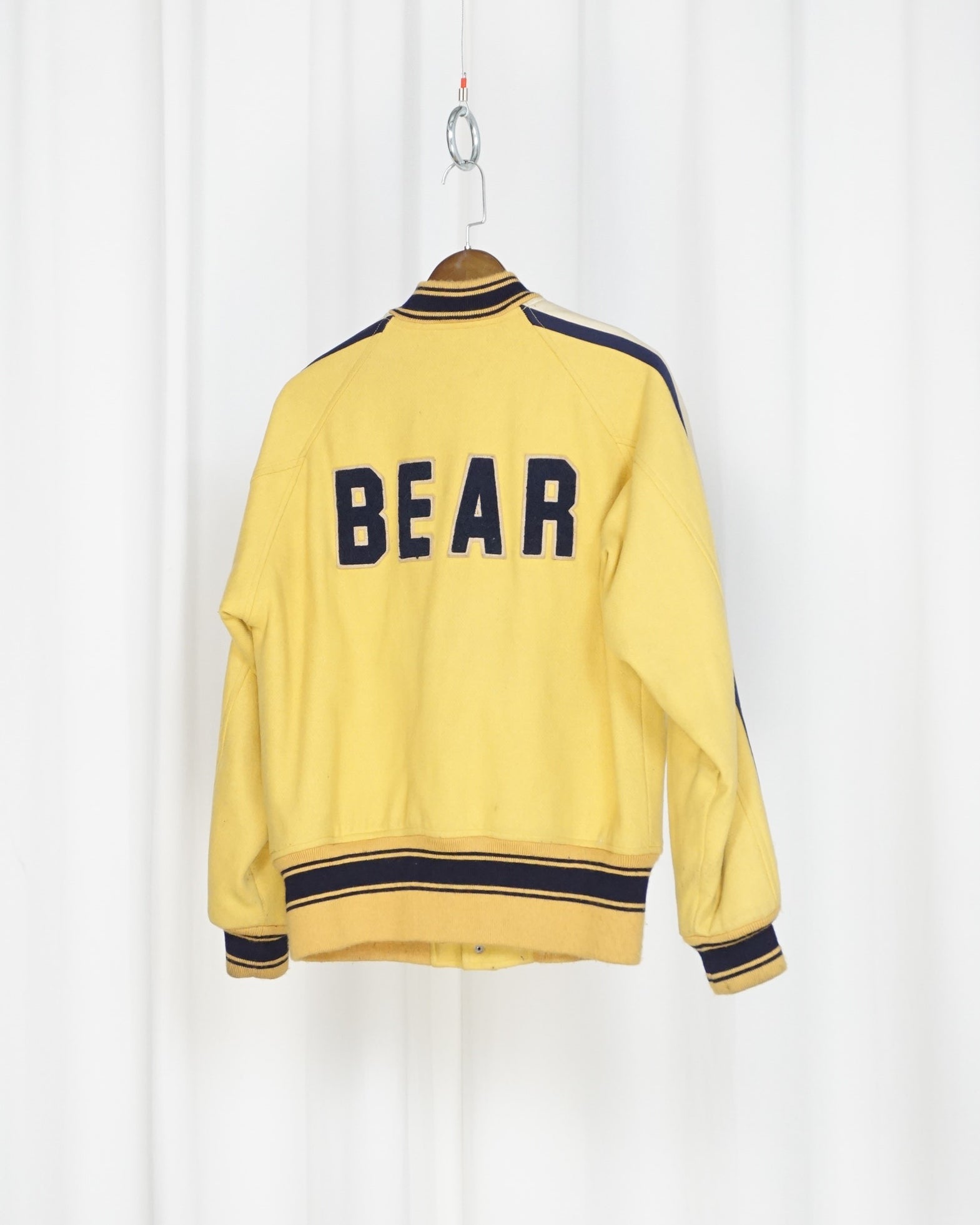 BEAR  Yellow Wool+Leather Varsity Jacket - alternate view